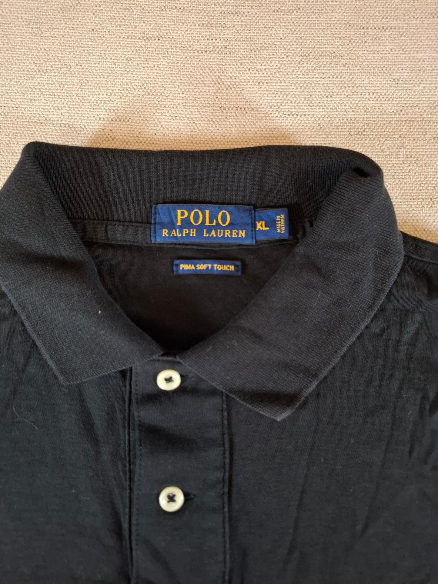 001305 Polo Ralph Lauren Polo shirt size XL Black pima soft touch