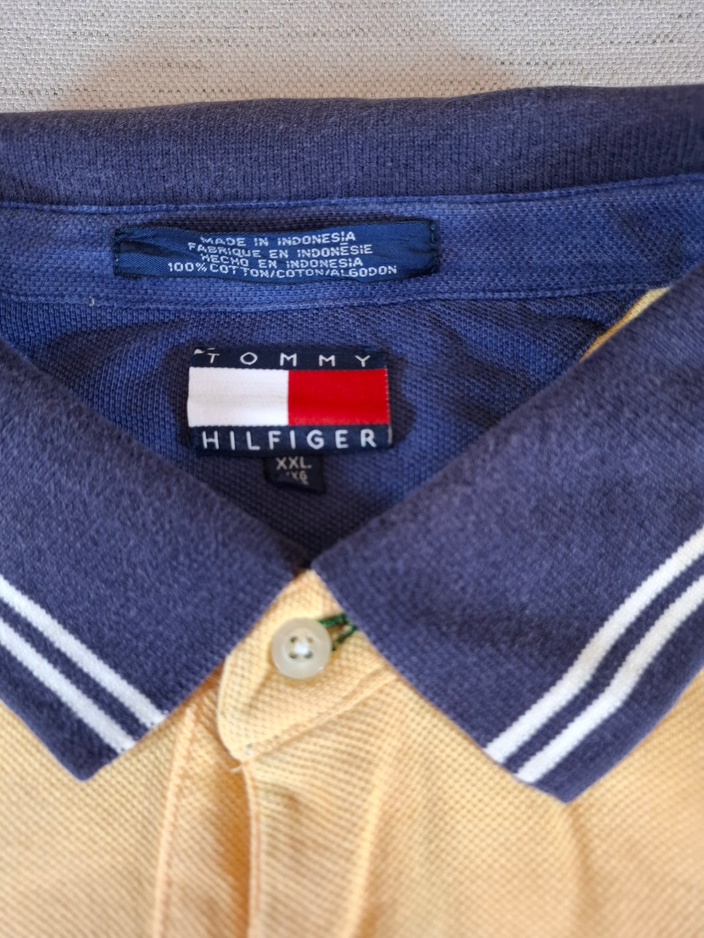 001306 Tommy Hilfiger Polo shirt size XXL Yellow/ Navy