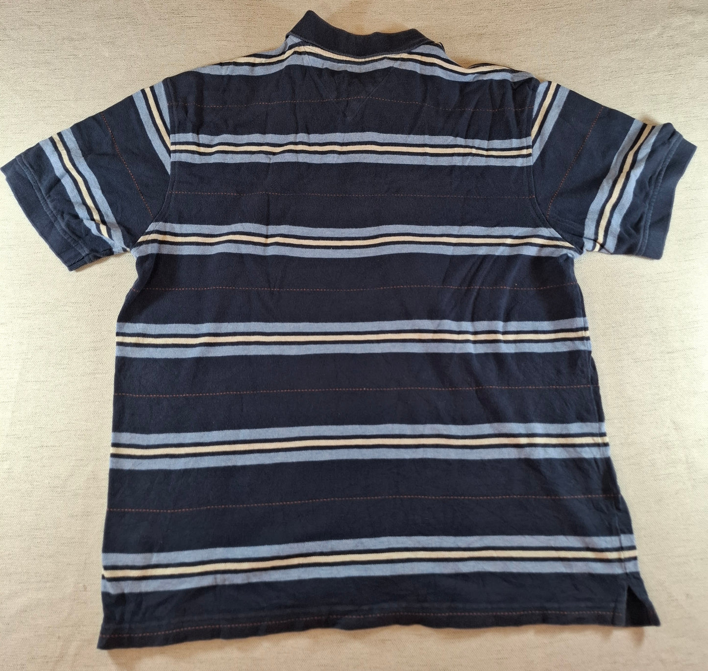 001307 Tommy Hilfiger Polo shirt size L Navy/ Lightblue