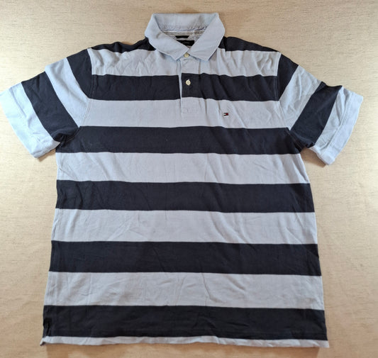 001308 Tommy Hilfiger Polo shirt size XL Lightblue/ navy