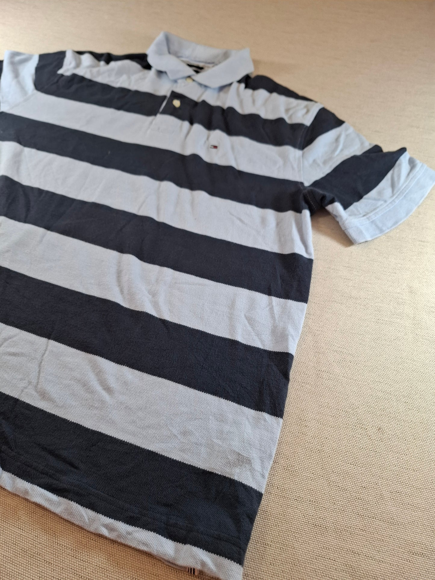 001308 Tommy Hilfiger Polo shirt size XL Lightblue/ navy