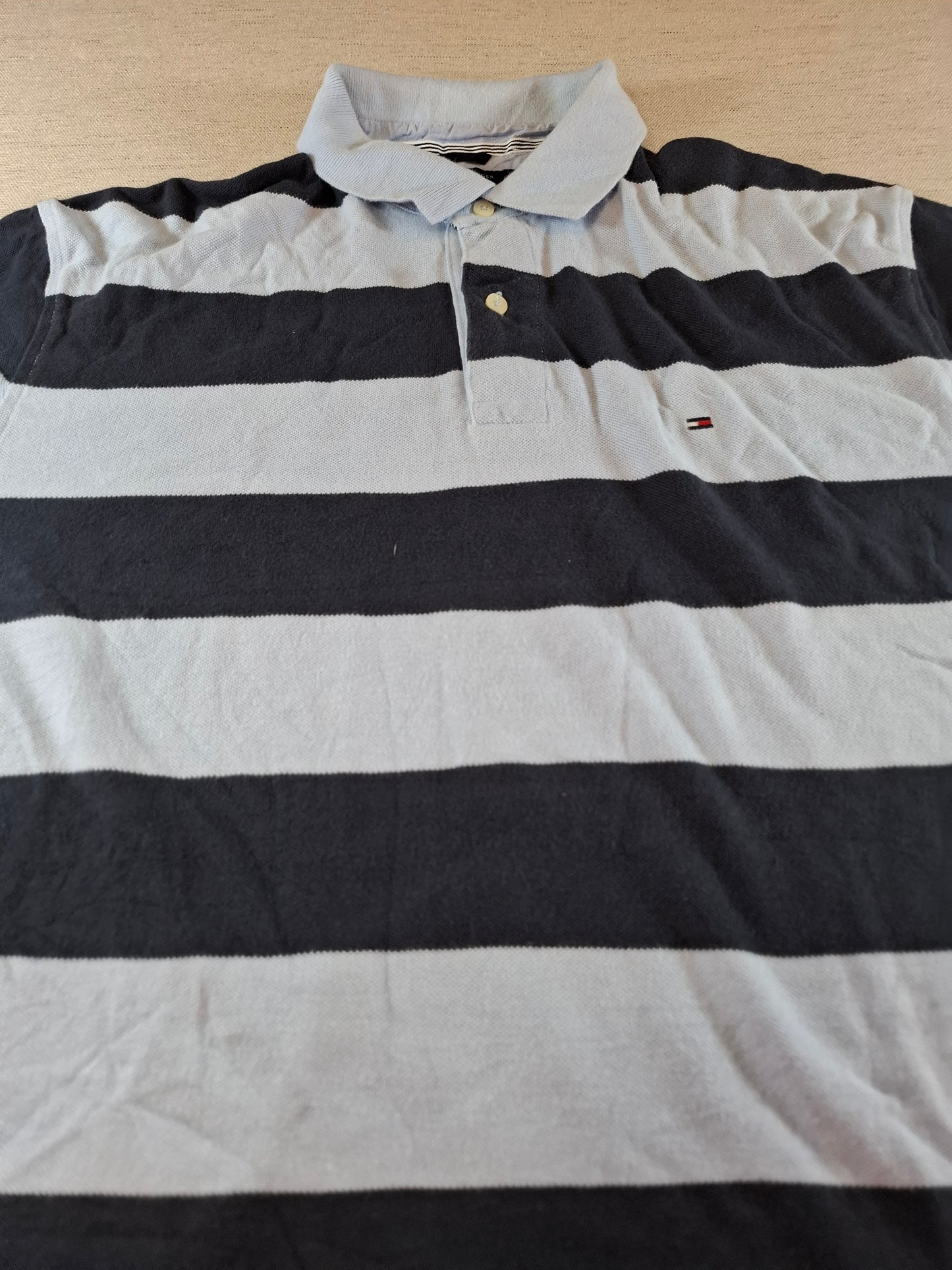 001308 Tommy Hilfiger Polo shirt size XL Lightblue/ navy