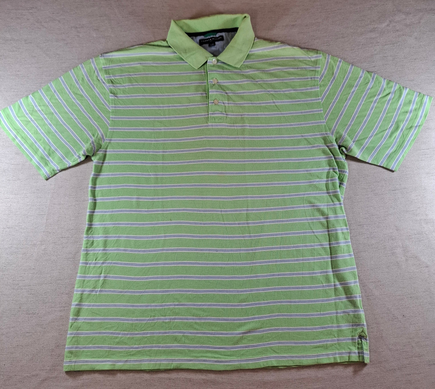 001310 Tommy Hilfiger Polo shirt size XL Mint/ Blue/ White