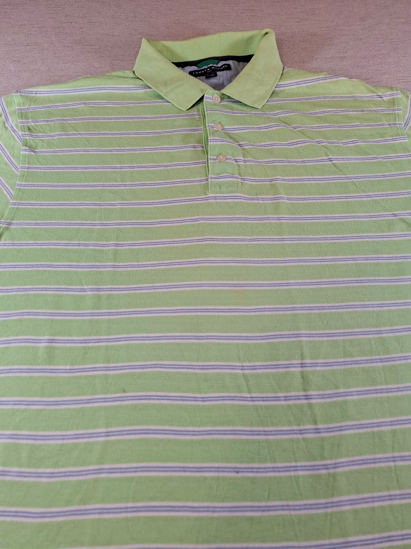 001310 Tommy Hilfiger Polo shirt size XL Mint/ Blue/ White