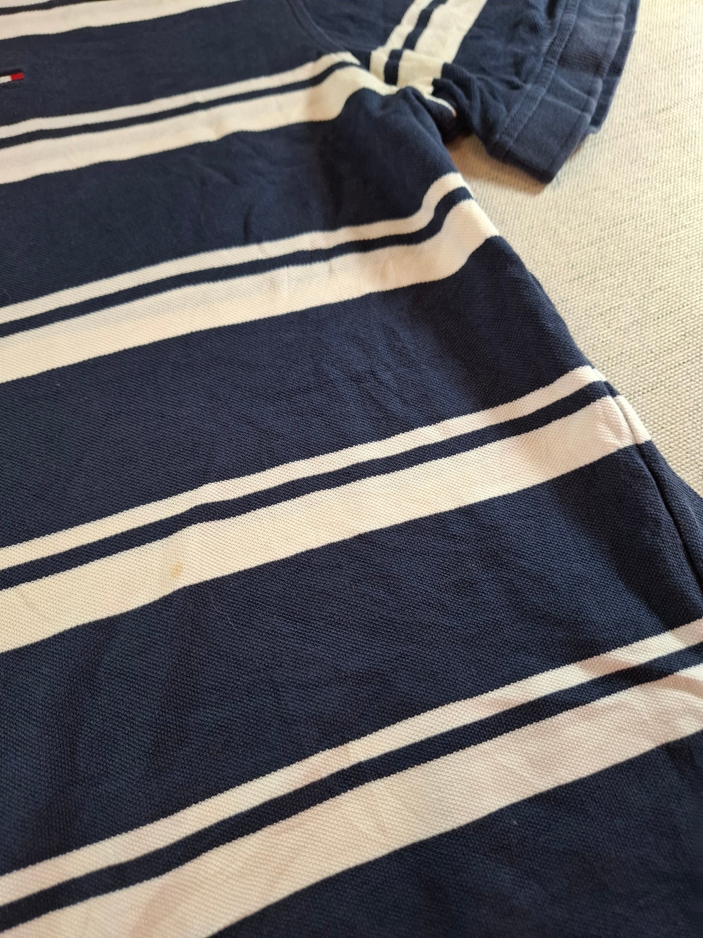 001313 Tommy Hilfiger Polo shirt size XL Navy/ White stripes