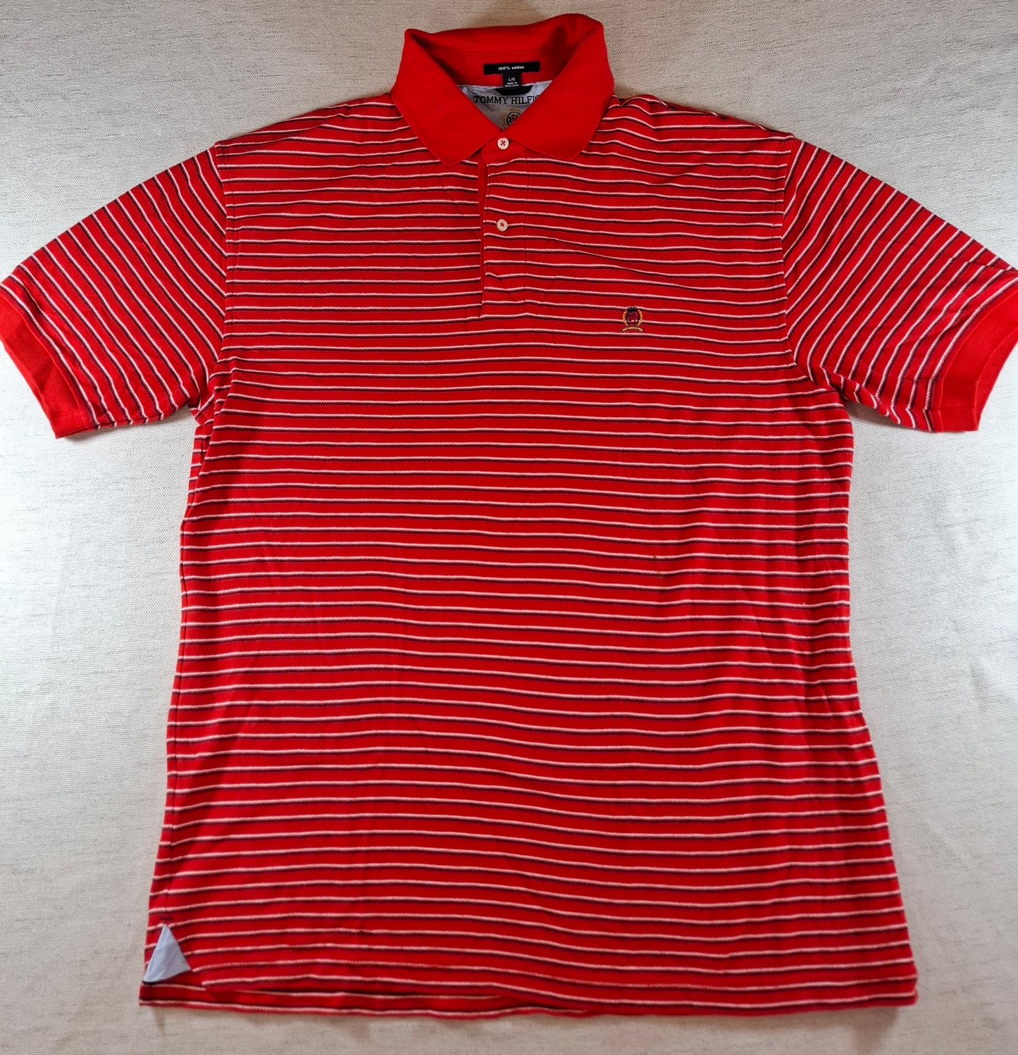 001316 Tommy Hilfiger Polo shirt size L Red/ Multicolor