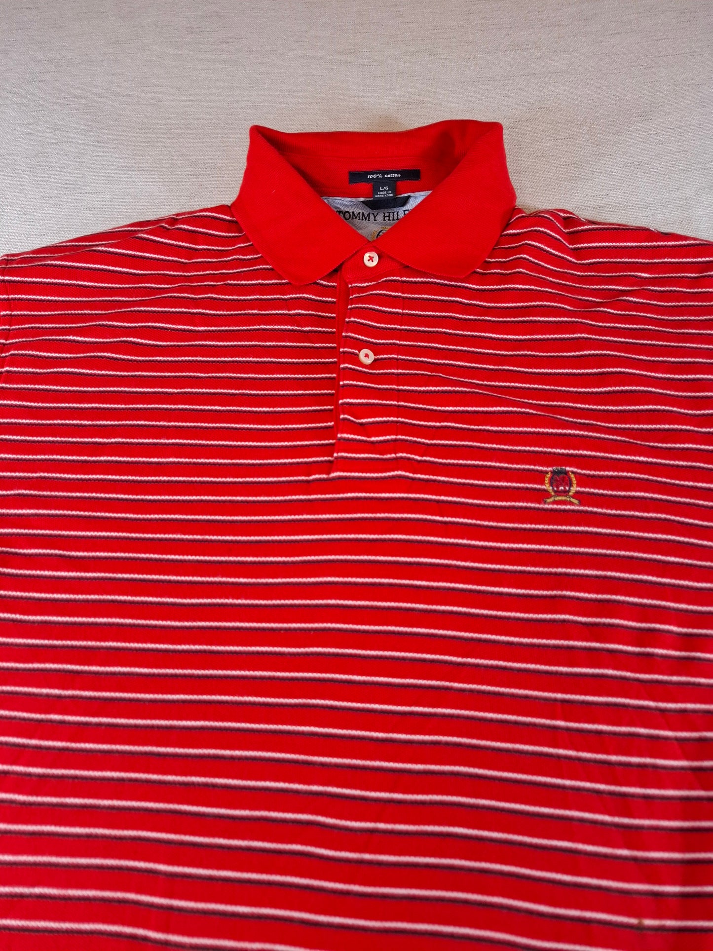 001316 Tommy Hilfiger Polo shirt size L Red/ Multicolor