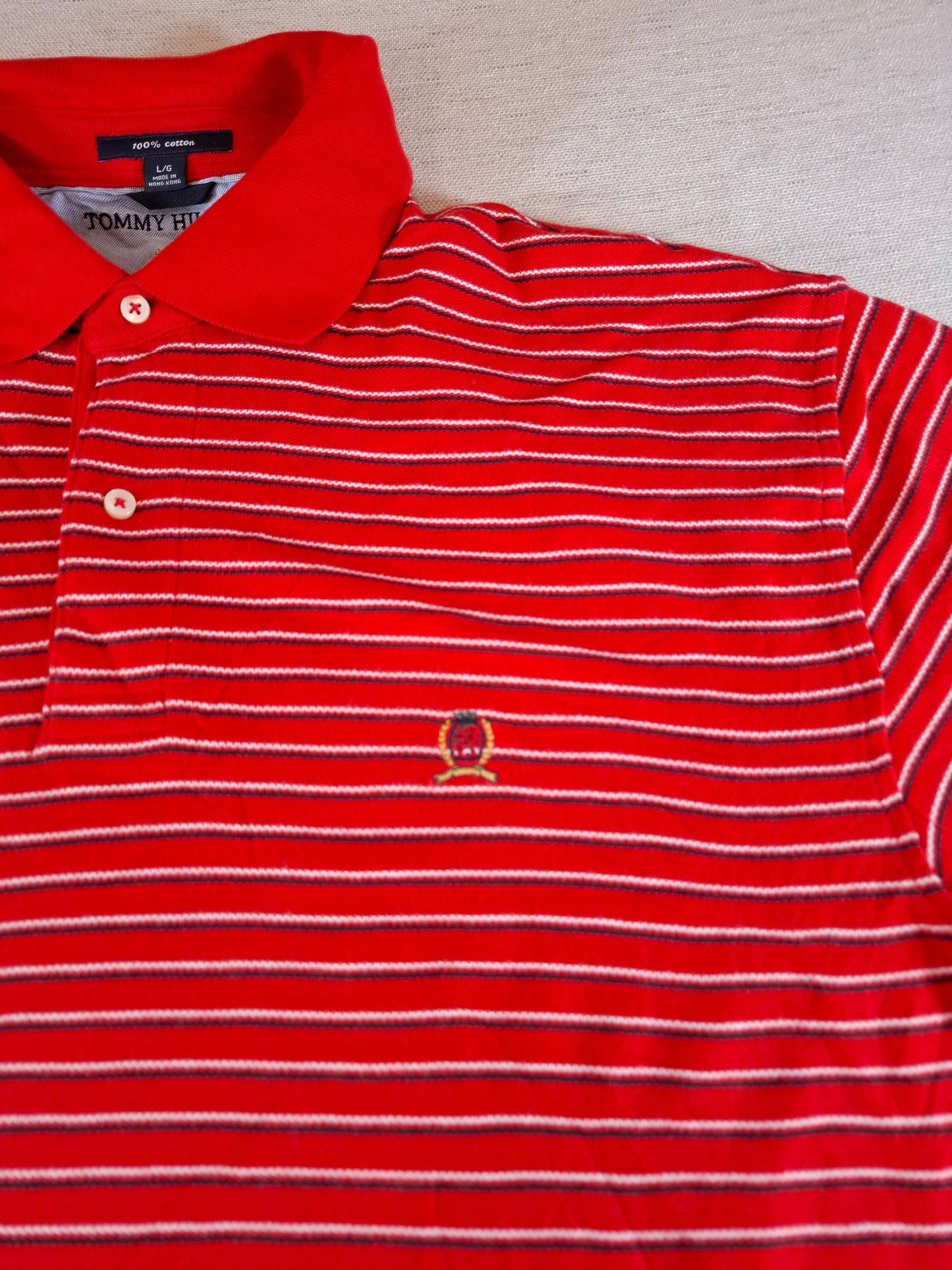 001316 Tommy Hilfiger Polo shirt size L Red/ Multicolor