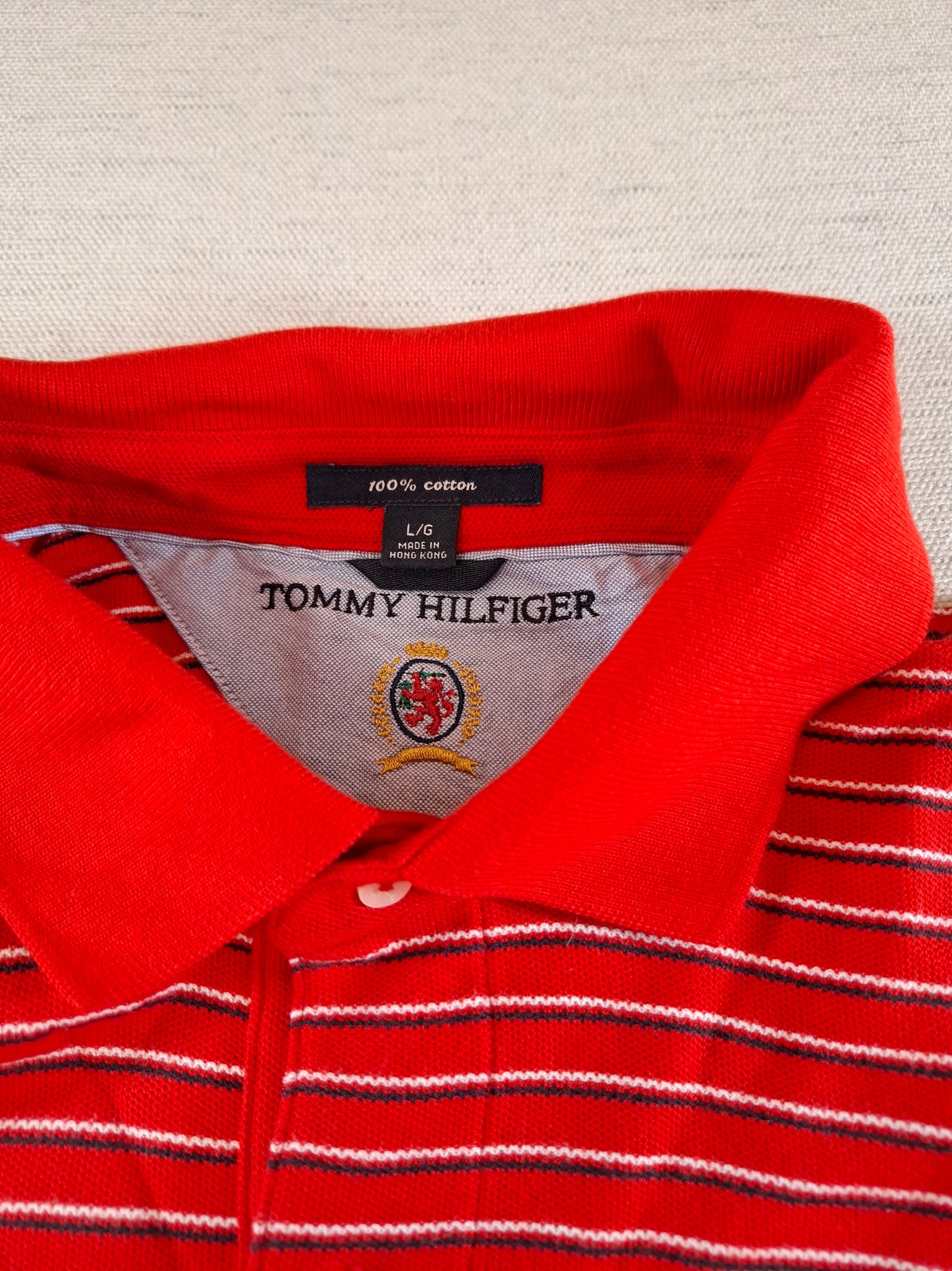 001316 Tommy Hilfiger Polo shirt size L Red/ Multicolor