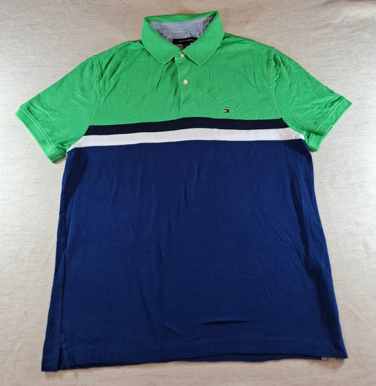 001317 Tommy Hilfiger Polo shirt size Large Green/ Navy
