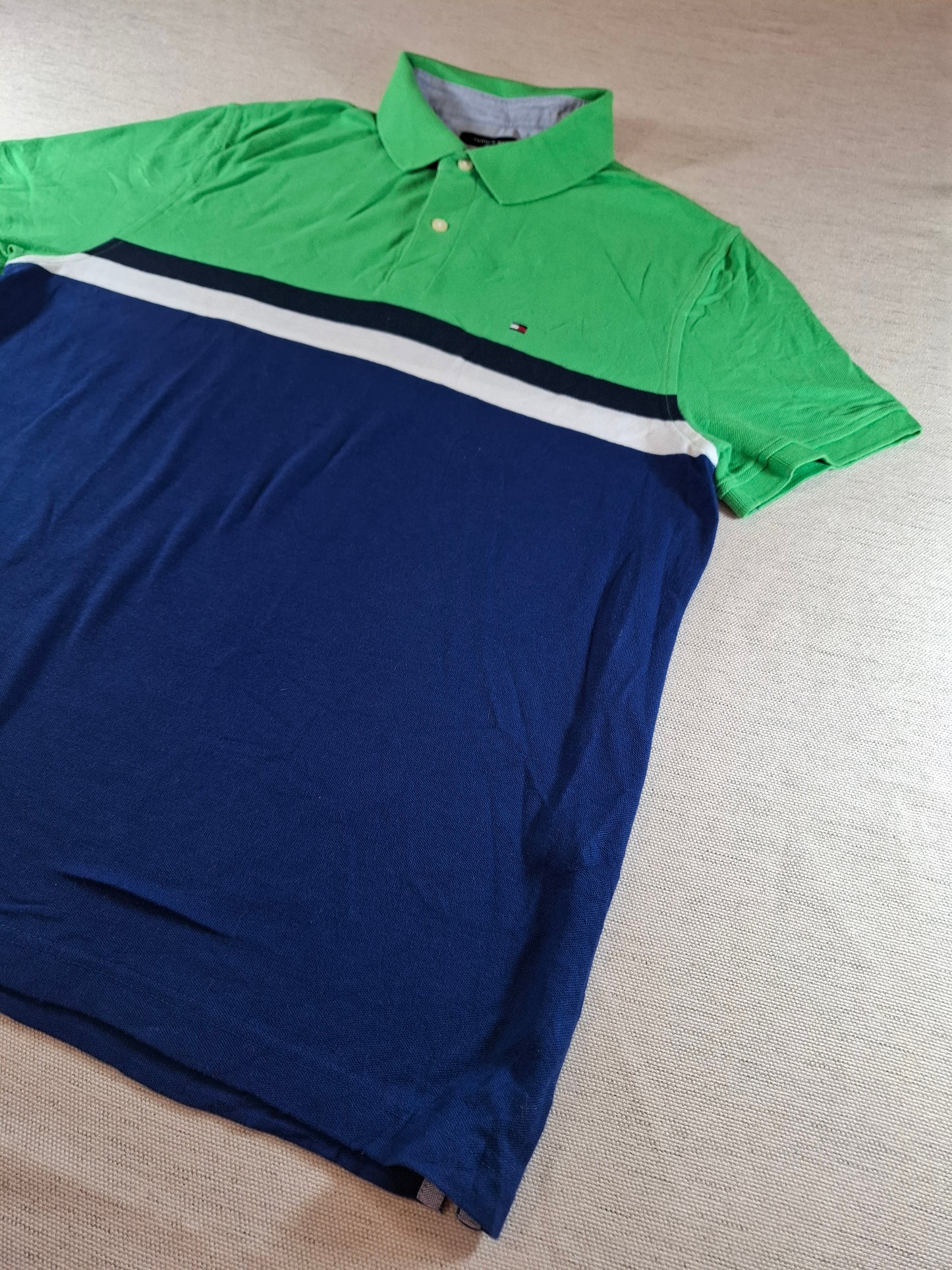 001317 Tommy Hilfiger Polo shirt size Large Green/ Navy