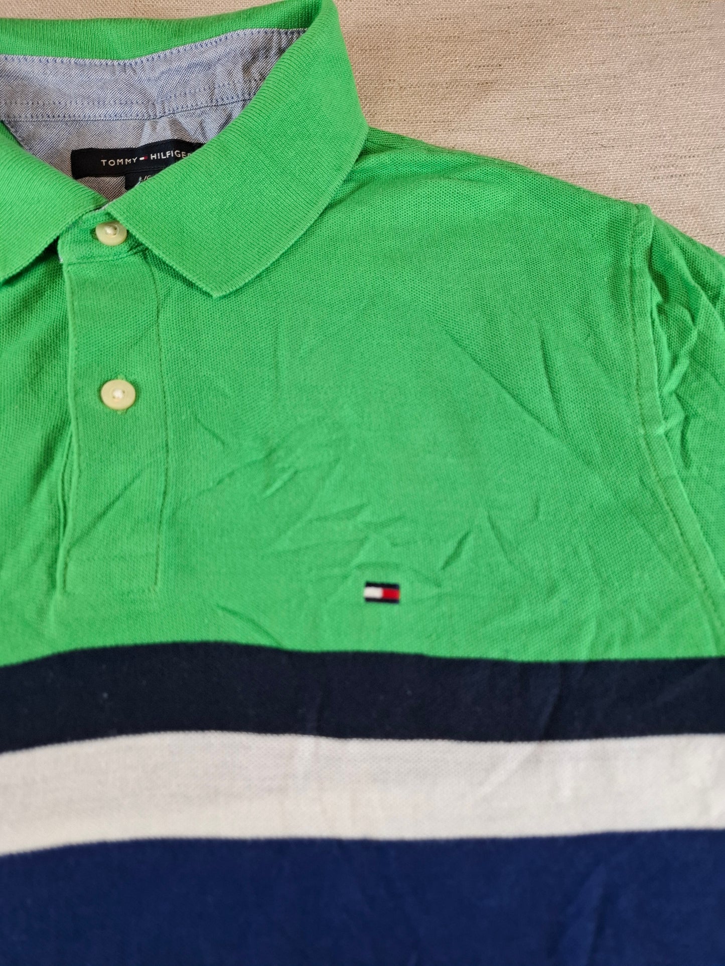 001317 Tommy Hilfiger Polo shirt size Large Green/ Navy
