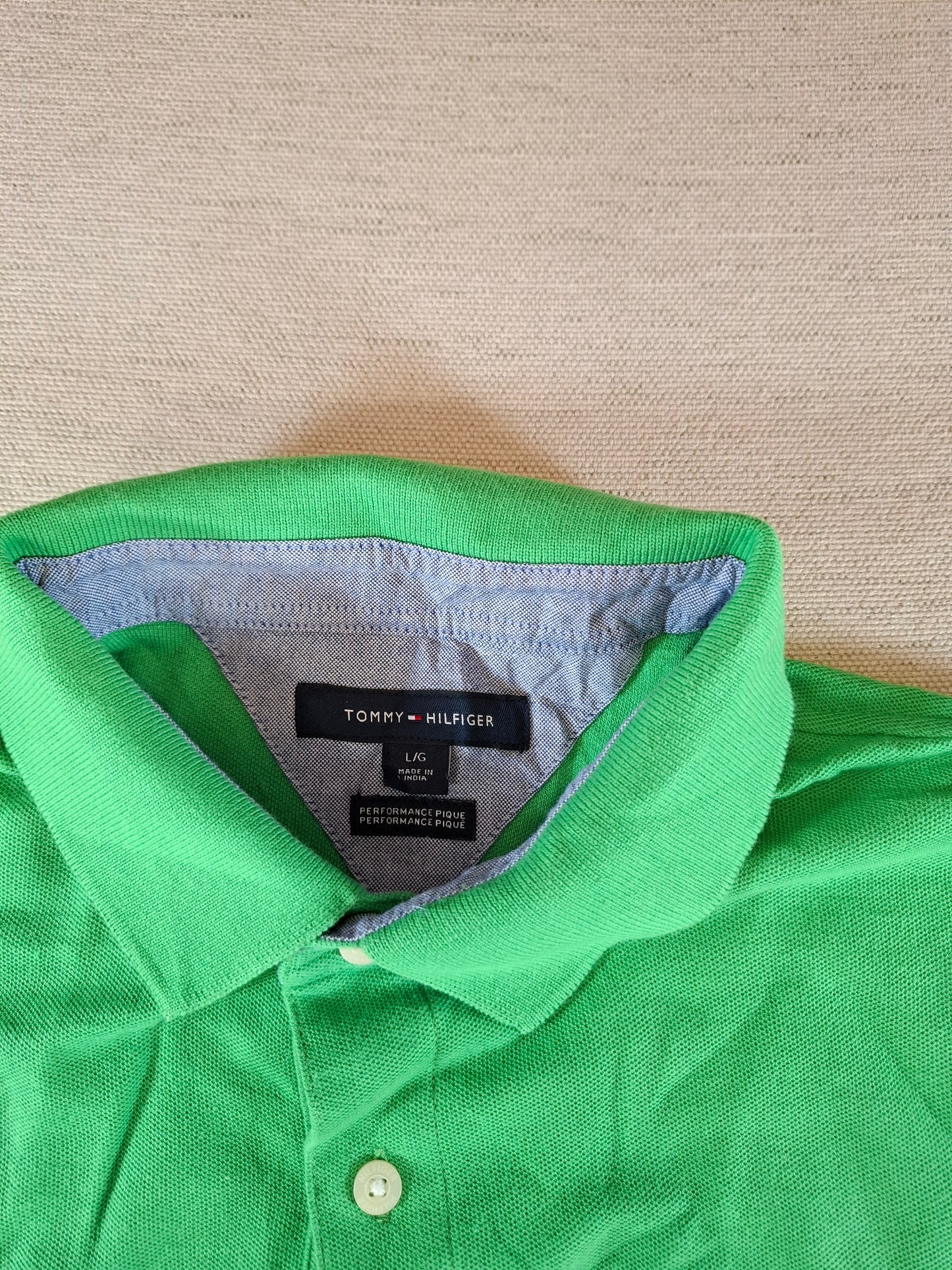 001317 Tommy Hilfiger Polo shirt size Large Green/ Navy