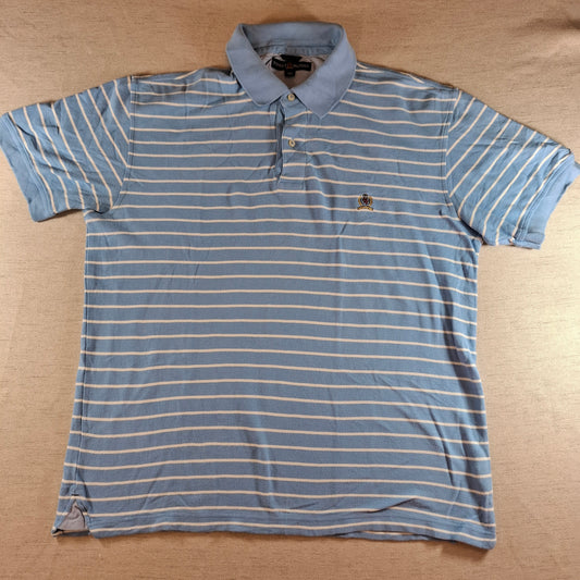 001318 Tommy Hilfiger Polo shirt size L Ligthtblue/ White
