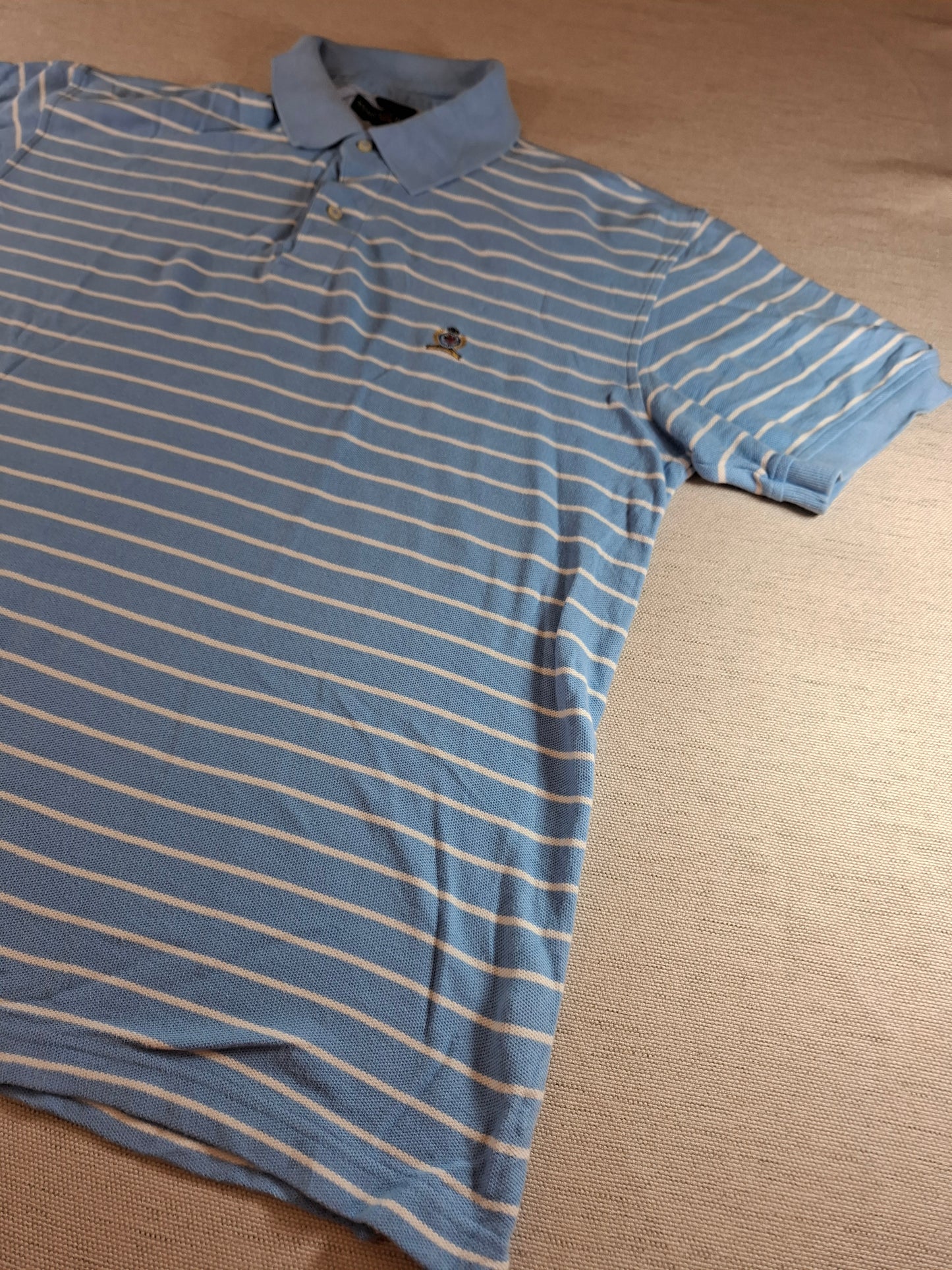 001318 Tommy Hilfiger Polo shirt size L Ligthtblue/ White