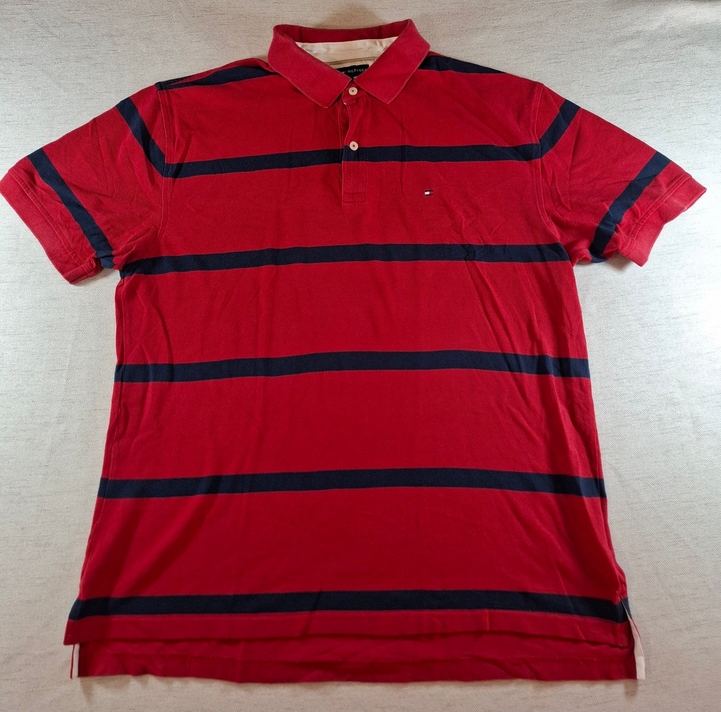 001319 Tommy Hilfiger Polo shirt size XL Red/ Navy