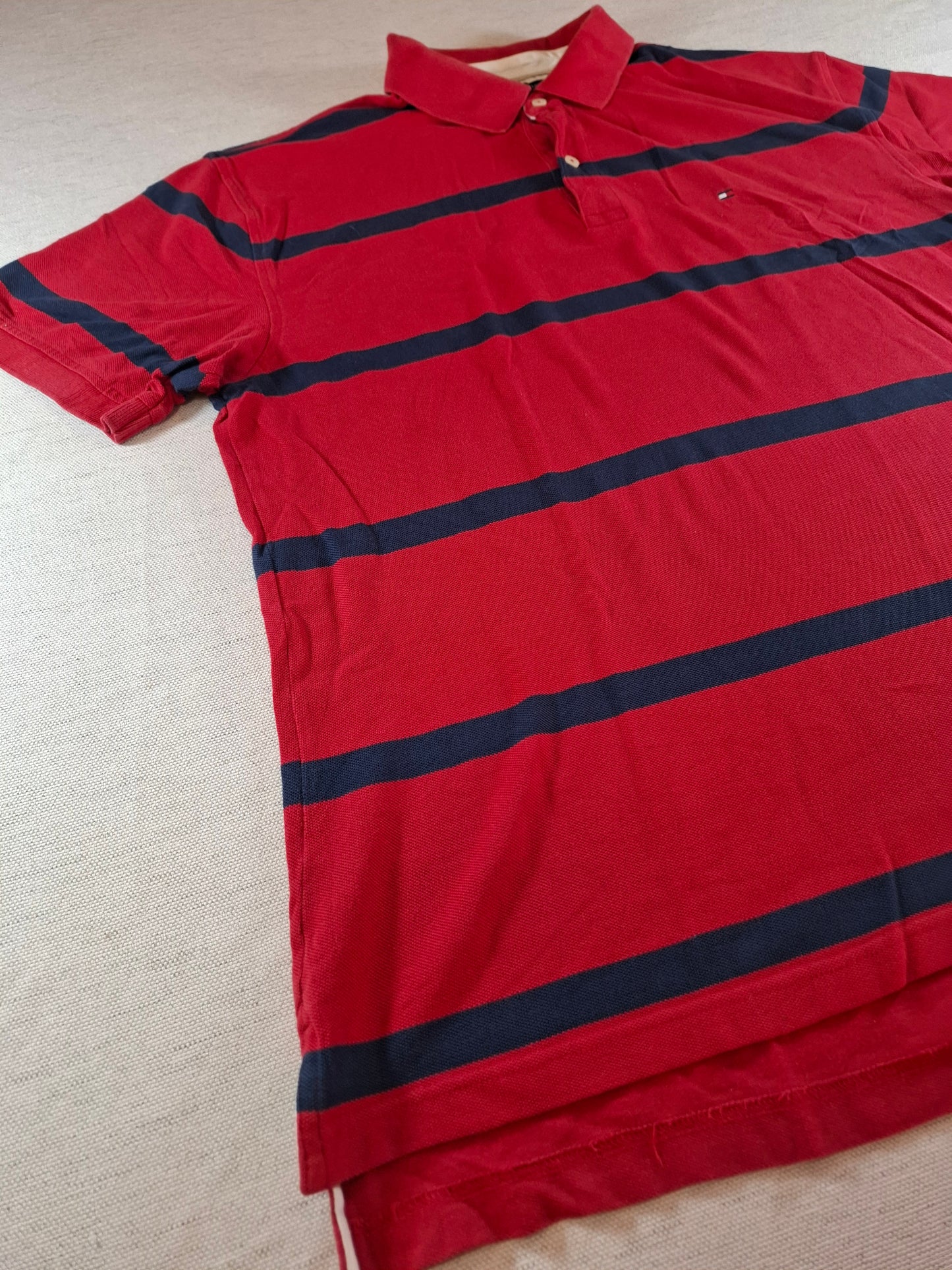 001319 Tommy Hilfiger Polo shirt size XL Red/ Navy