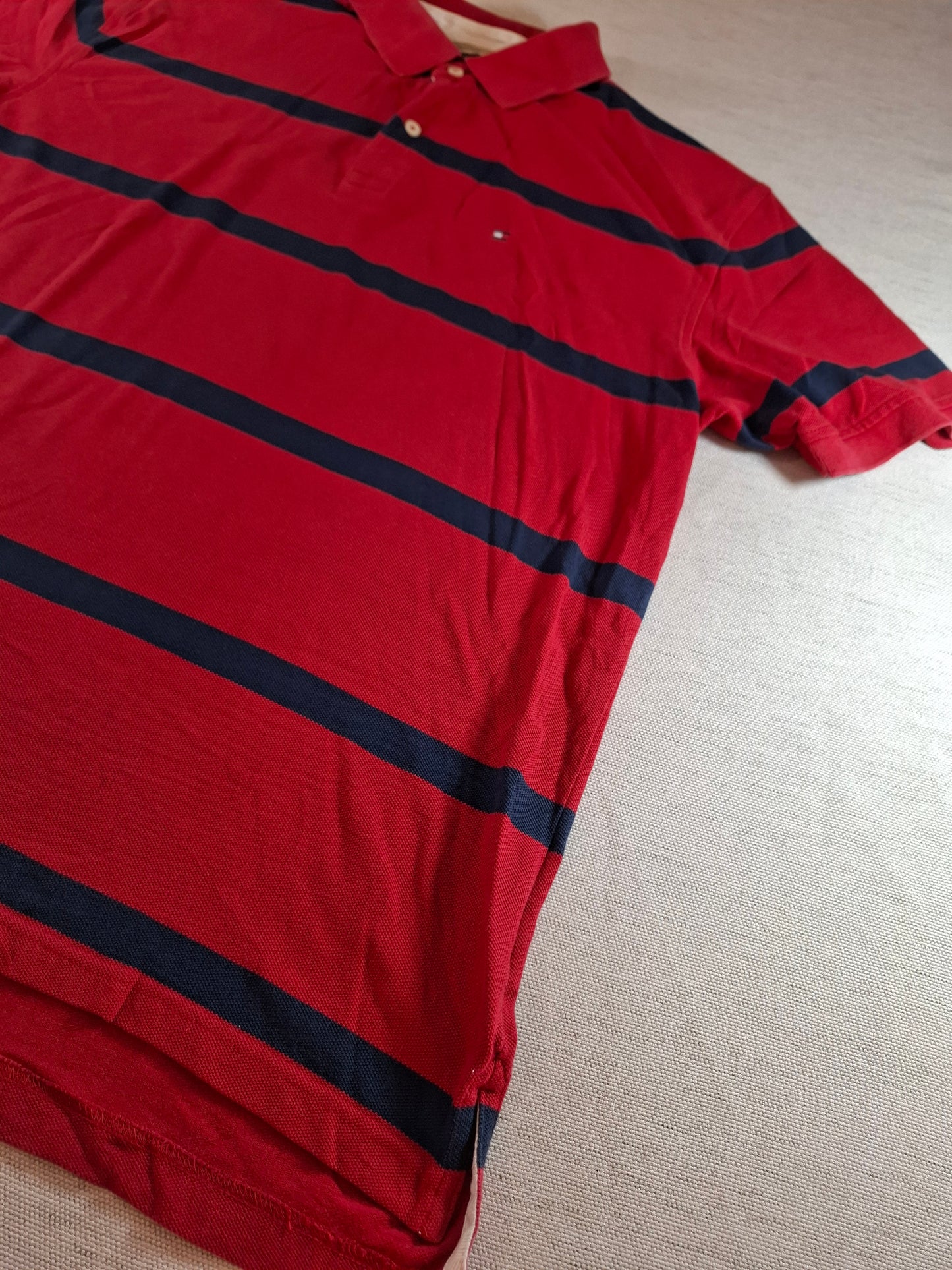 001319 Tommy Hilfiger Polo shirt size XL Red/ Navy
