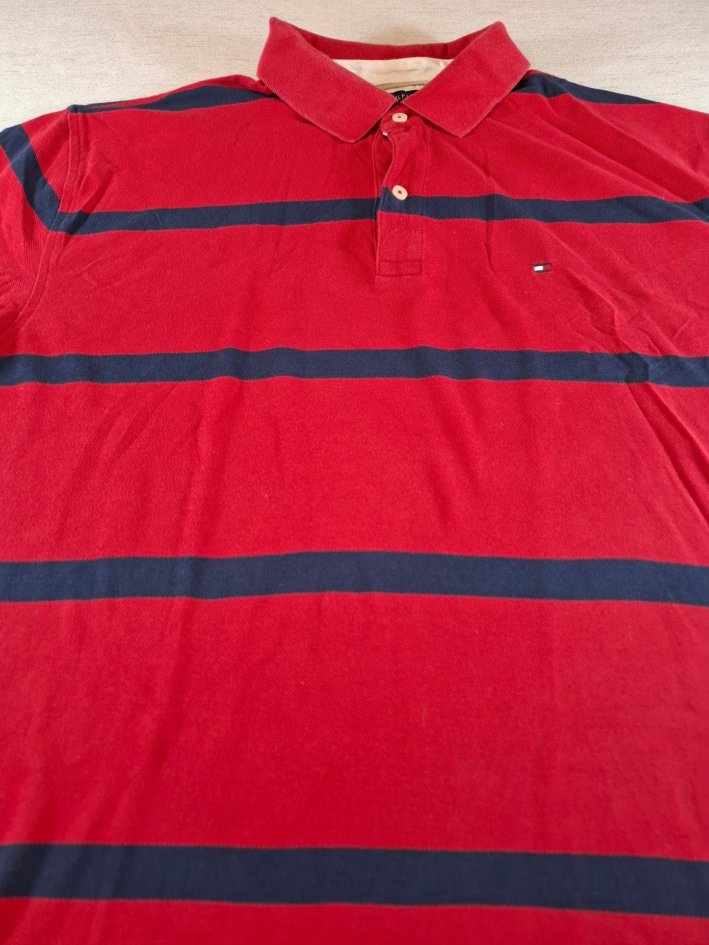 001319 Tommy Hilfiger Polo shirt size XL Red/ Navy