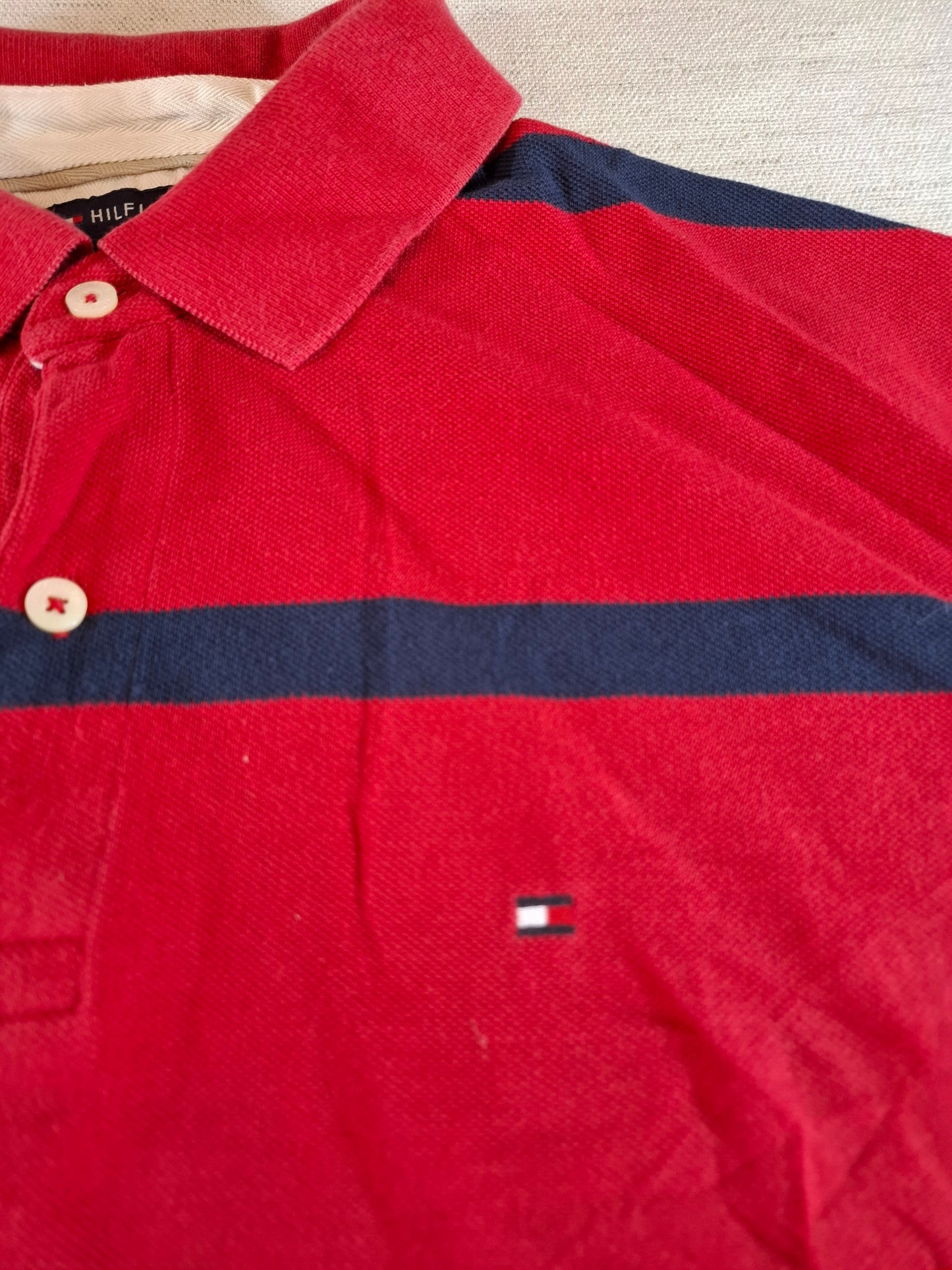 001319 Tommy Hilfiger Polo shirt size XL Red/ Navy