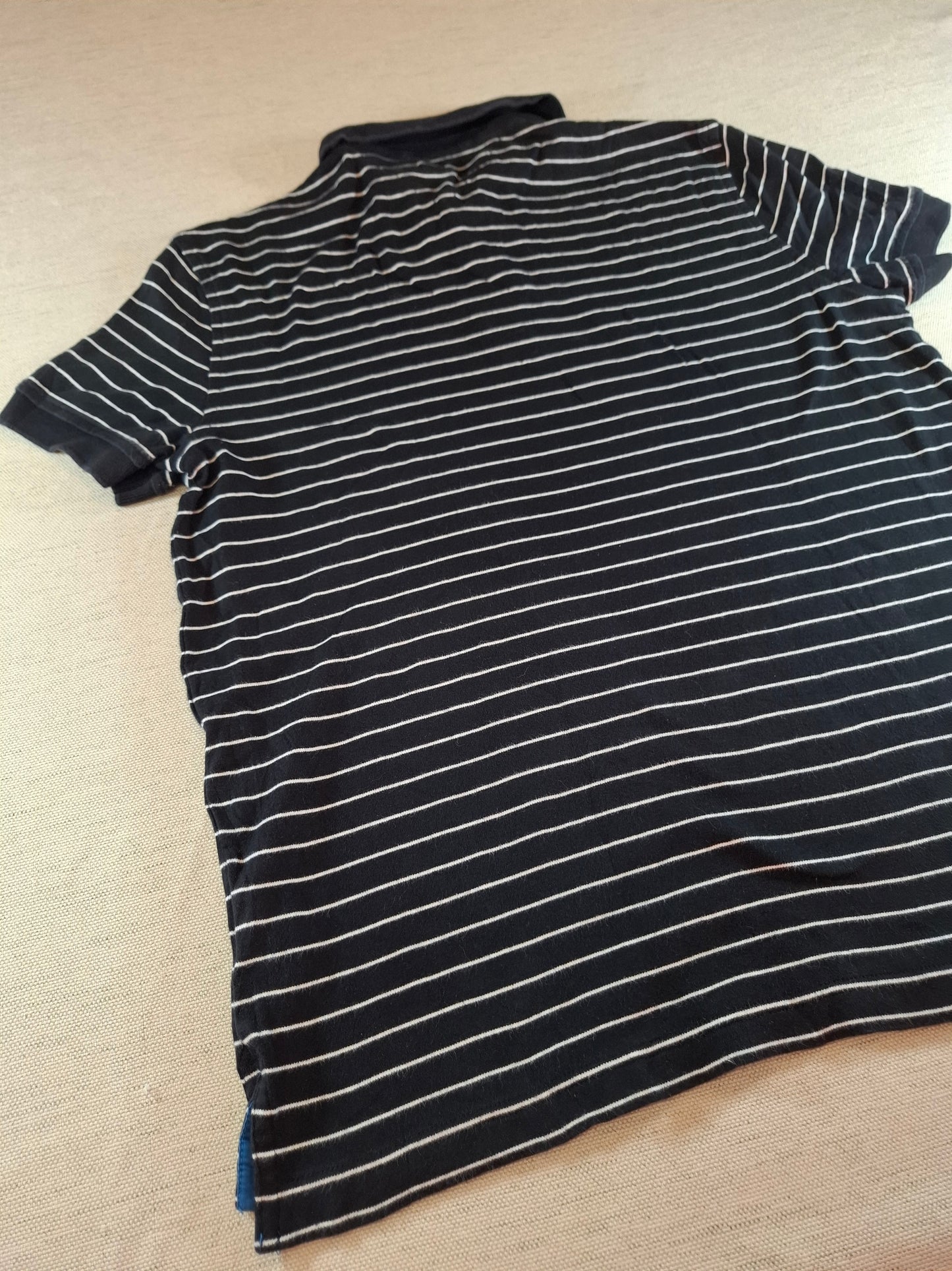 001321 Tommy Hilfiger Polo shirt size M Black/ White stripes