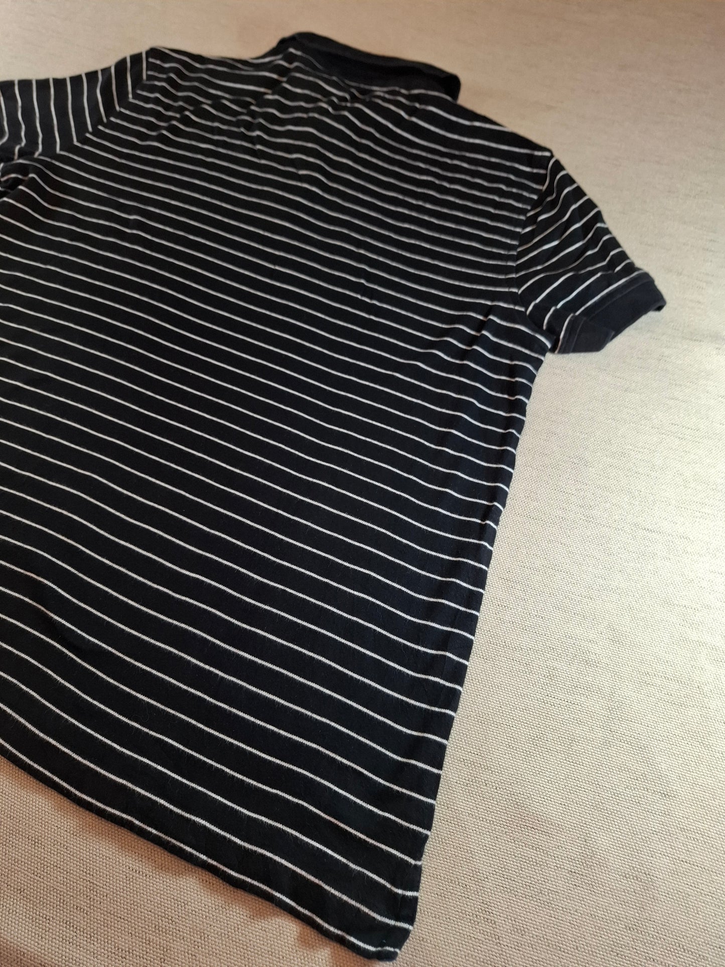 001321 Tommy Hilfiger Polo shirt size M Black/ White stripes