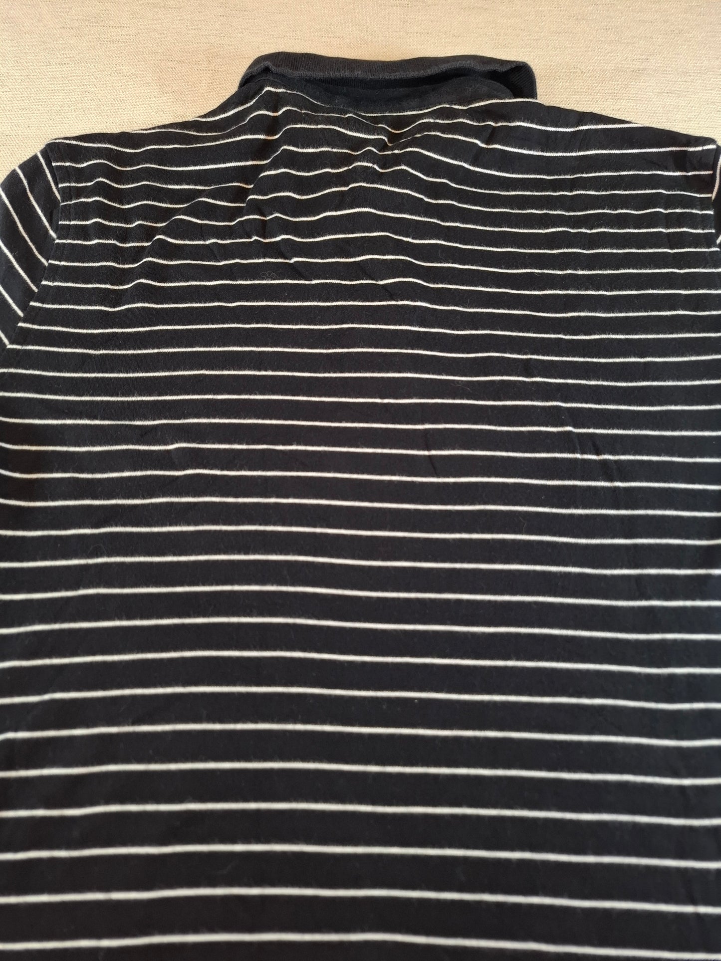 001321 Tommy Hilfiger Polo shirt size M Black/ White stripes