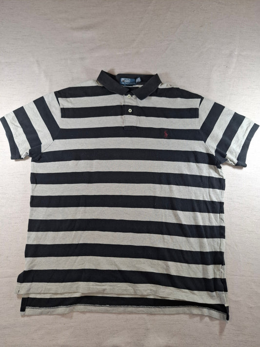 001328 Polo Ralph Lauren Polo shirt size XXL Black/ Grey striped