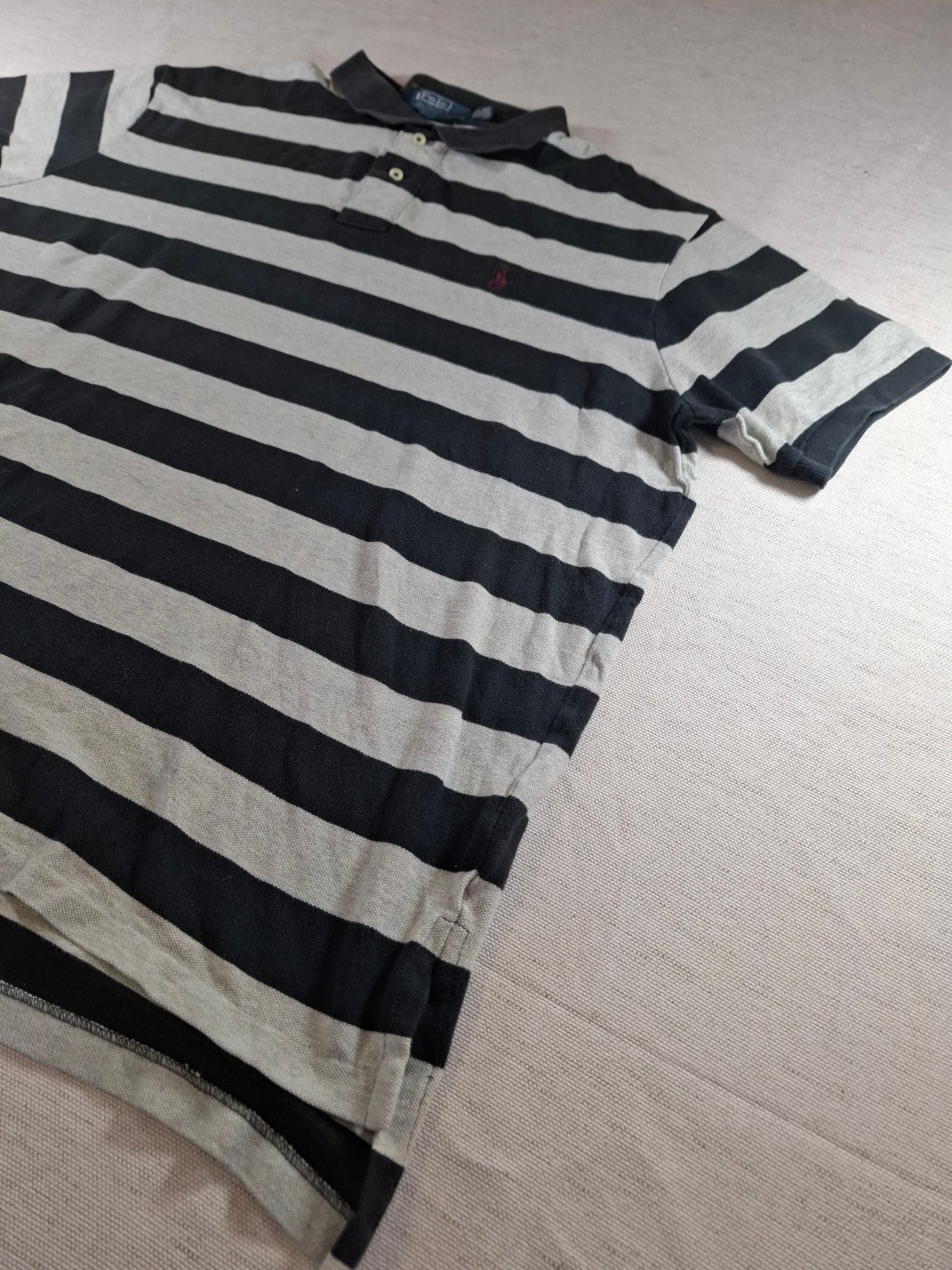 001328 Polo Ralph Lauren Polo shirt size XXL Black/ Grey striped