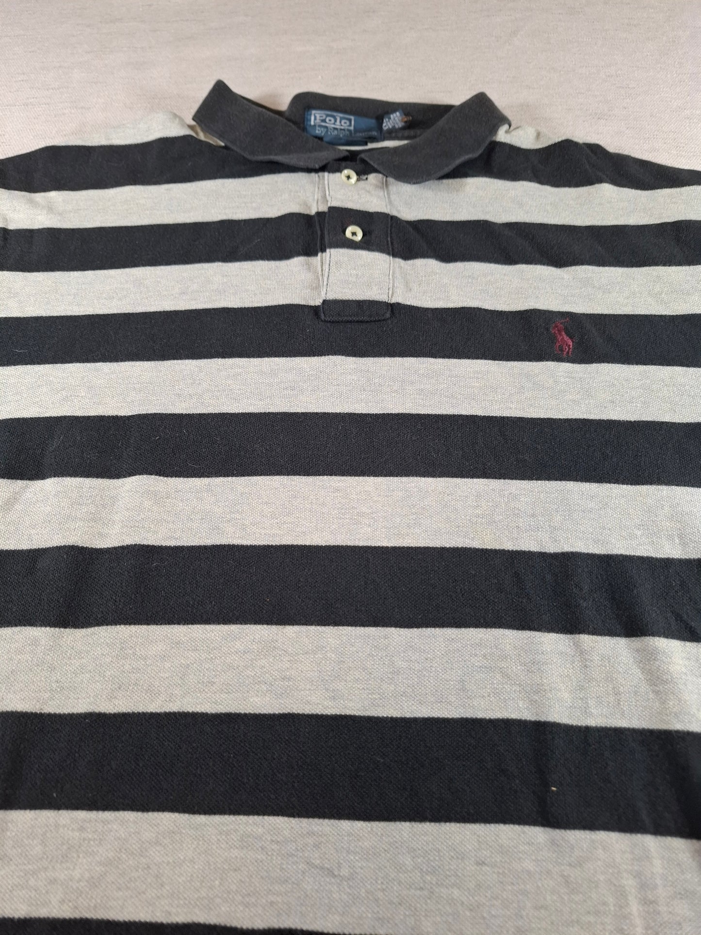 001328 Polo Ralph Lauren Polo shirt size XXL Black/ Grey striped