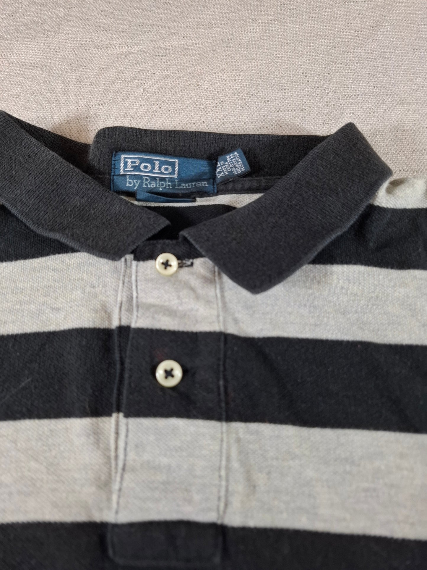 001328 Polo Ralph Lauren Polo shirt size XXL Black/ Grey striped