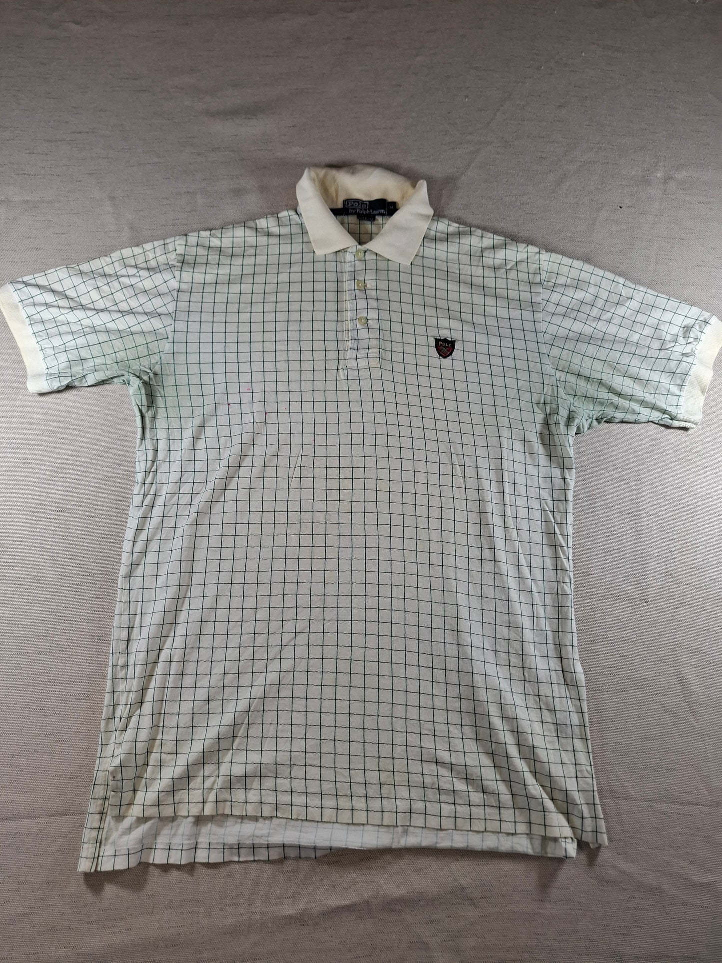 001331 Polo Ralph Lauren Polo shirt size M Beige/ Green checkered