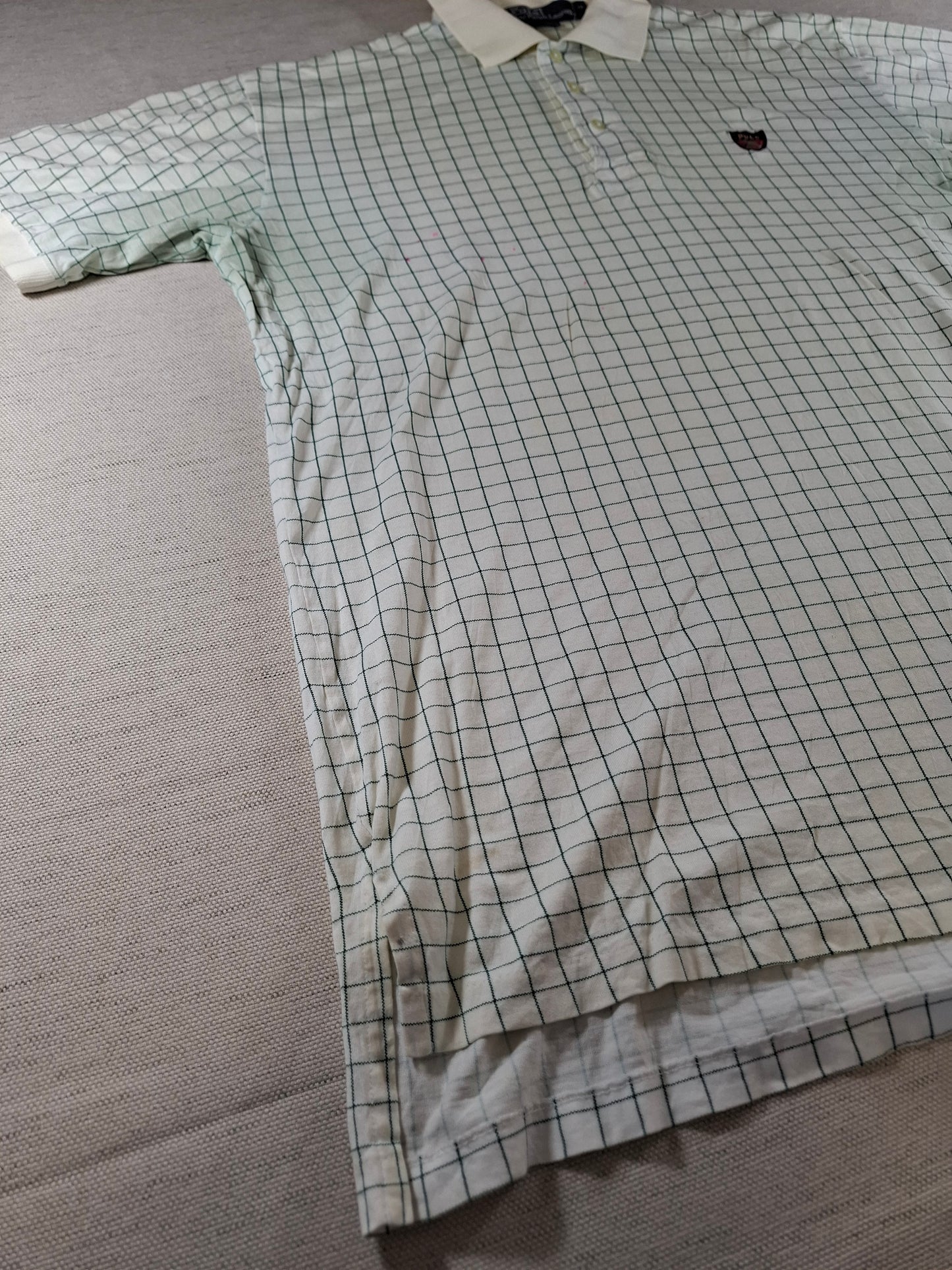 001331 Polo Ralph Lauren Polo shirt size M Beige/ Green checkered