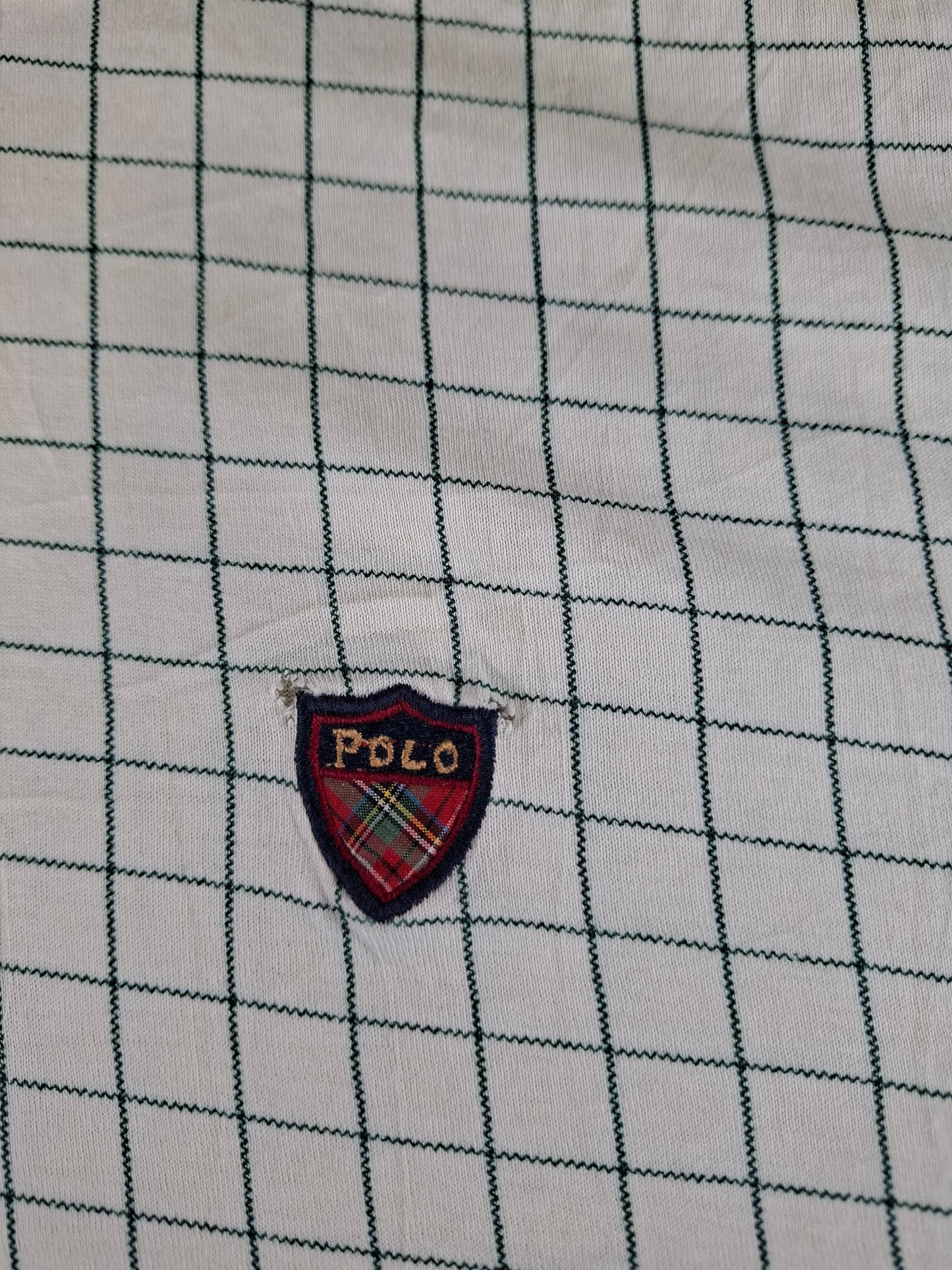 001331 Polo Ralph Lauren Polo shirt size M Beige/ Green checkered