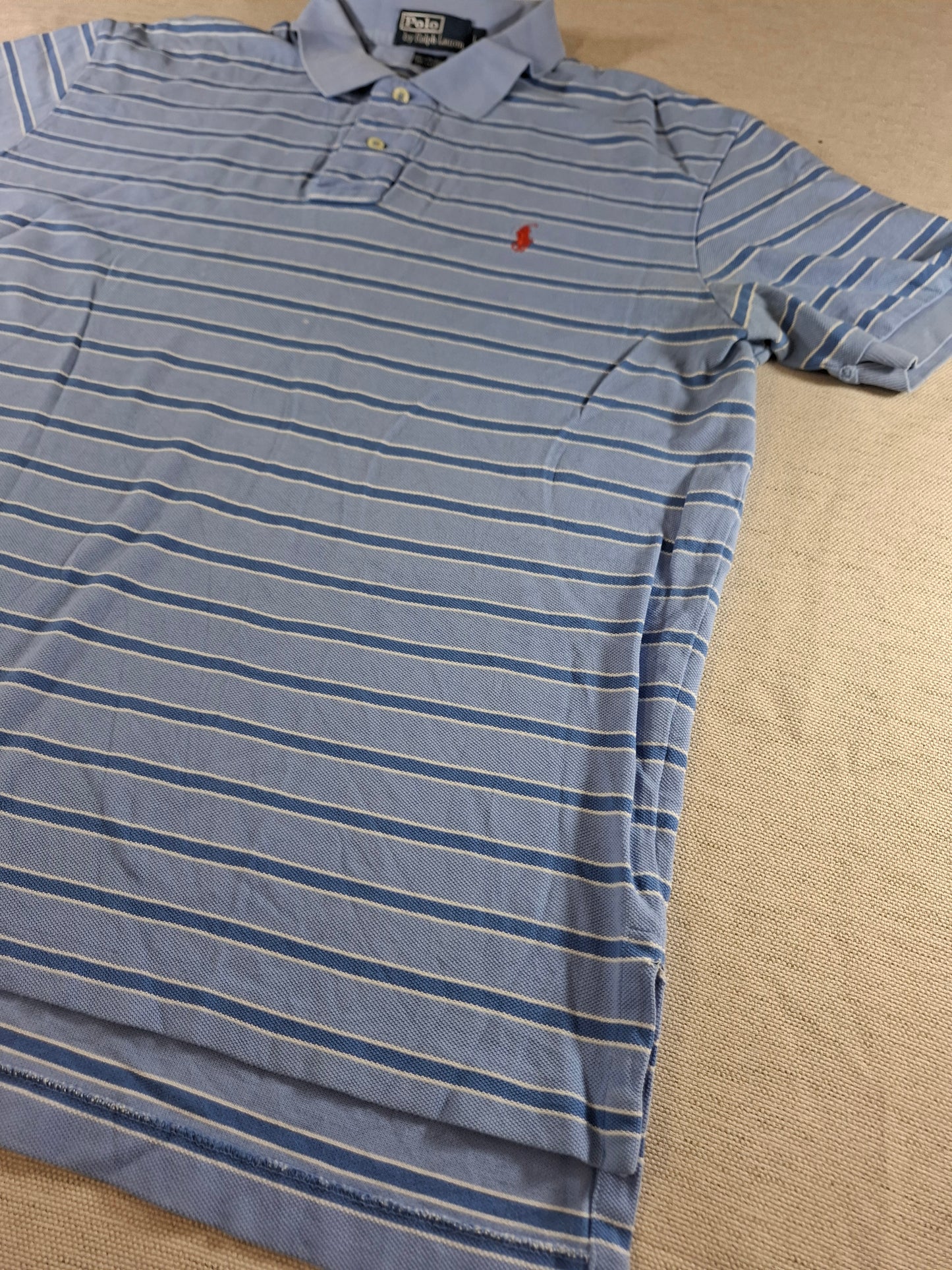 001338 Polo Ralph Lauren Polo shirt size L Lightblue/ Blue stripes