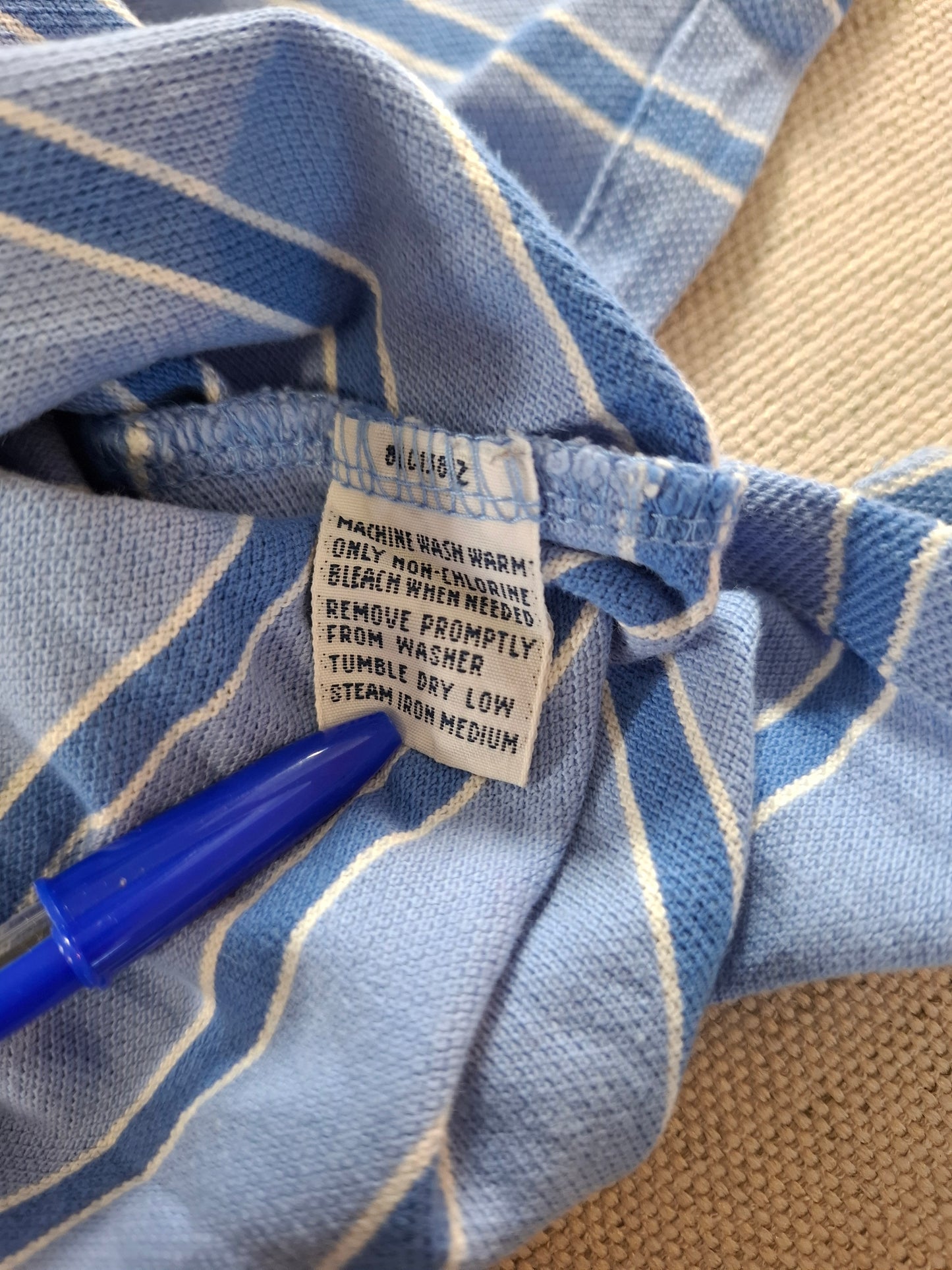 001338 Polo Ralph Lauren Polo shirt size L Lightblue/ Blue stripes