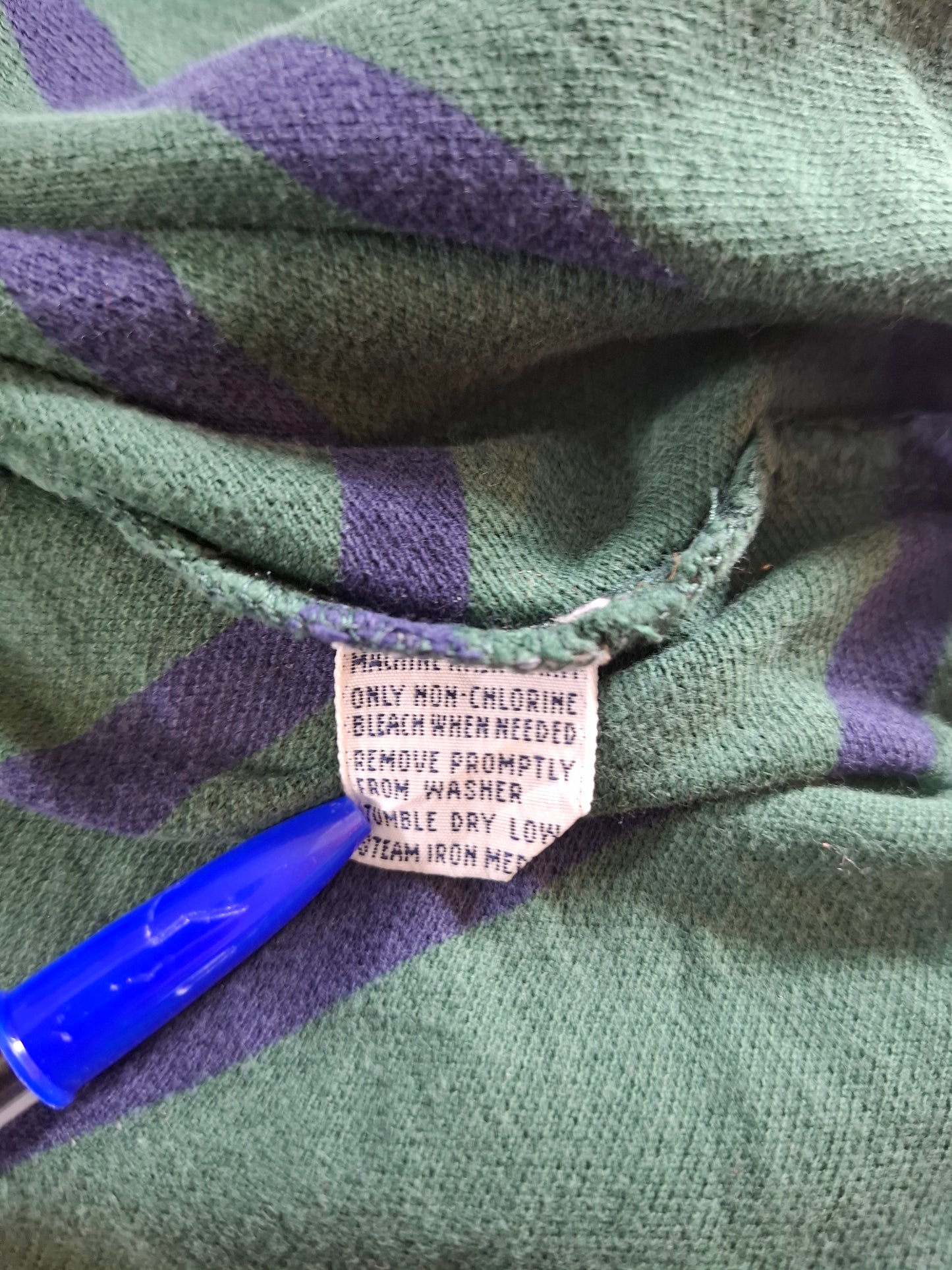001339 Polo Ralph Lauren Polo shirt size L Green/ navy striped