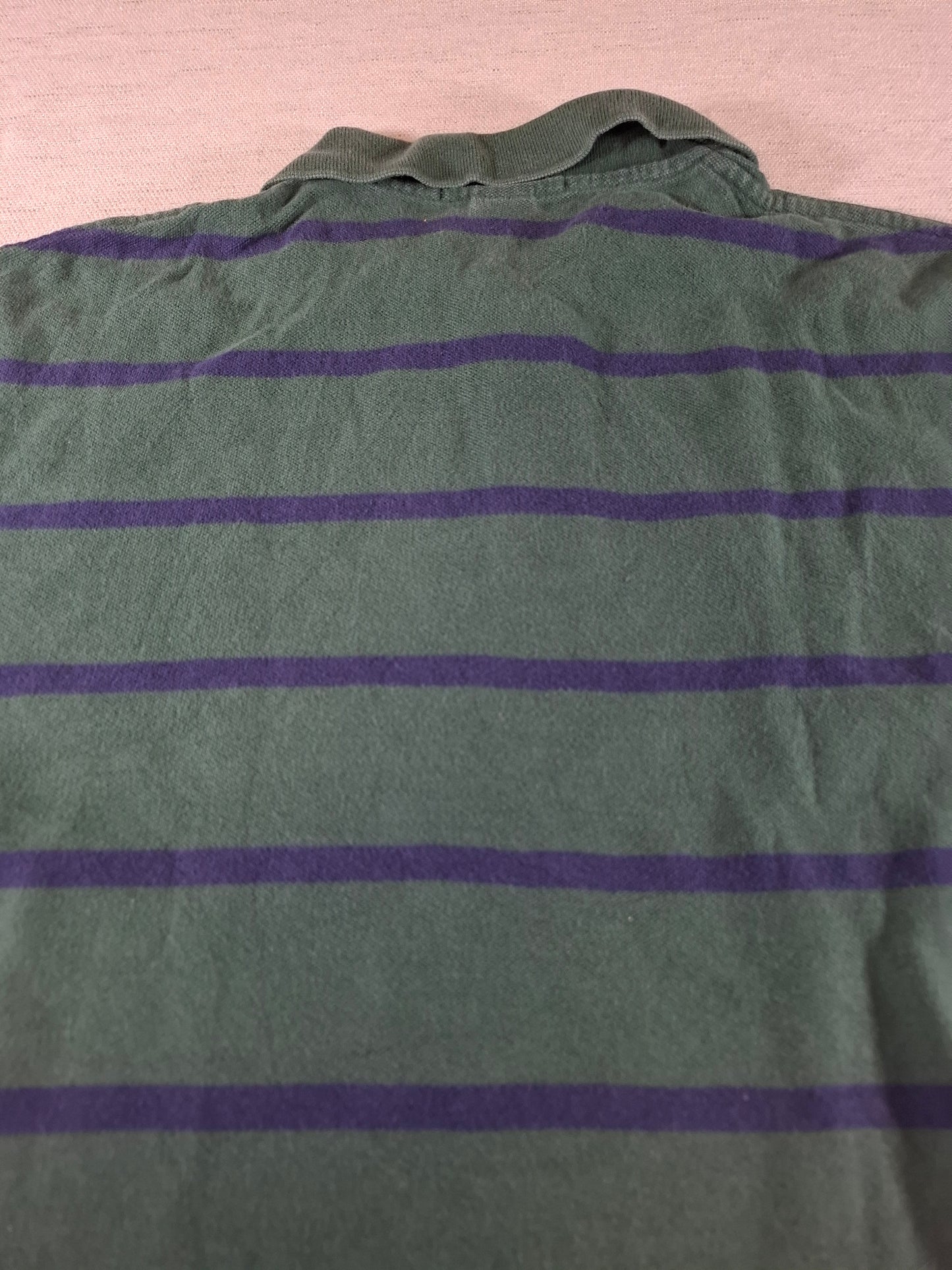 001339 Polo Ralph Lauren Polo shirt size L Green/ navy striped