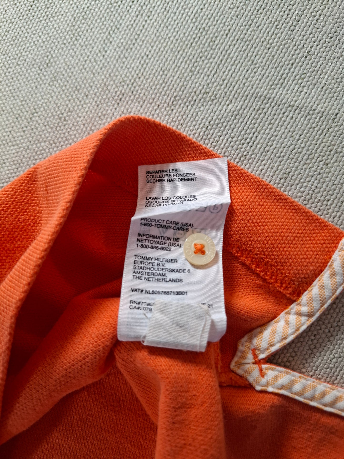 001340 Tommy Hilfiger Polo shirt size M Orange