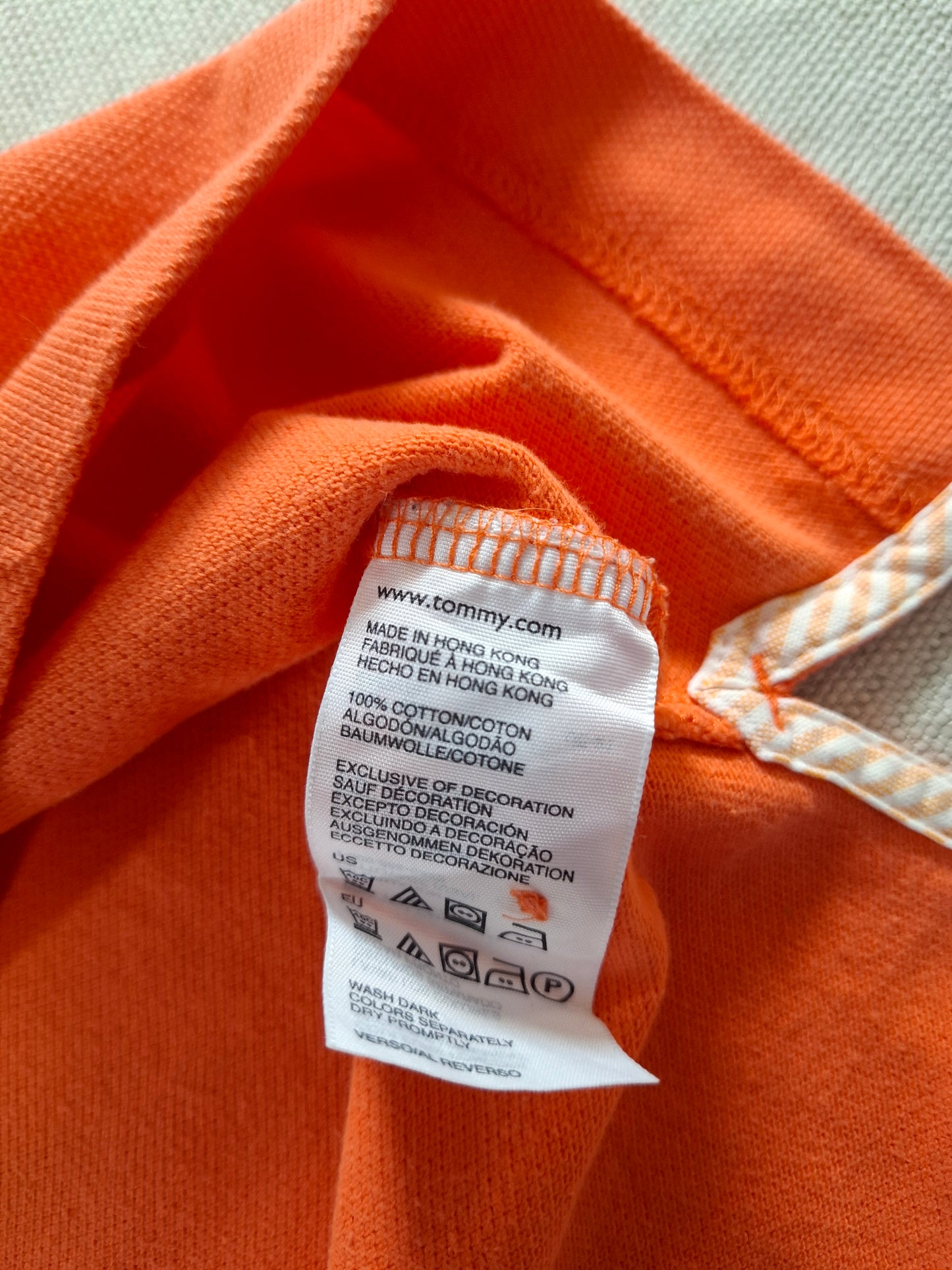001340 Tommy Hilfiger Polo shirt size M Orange