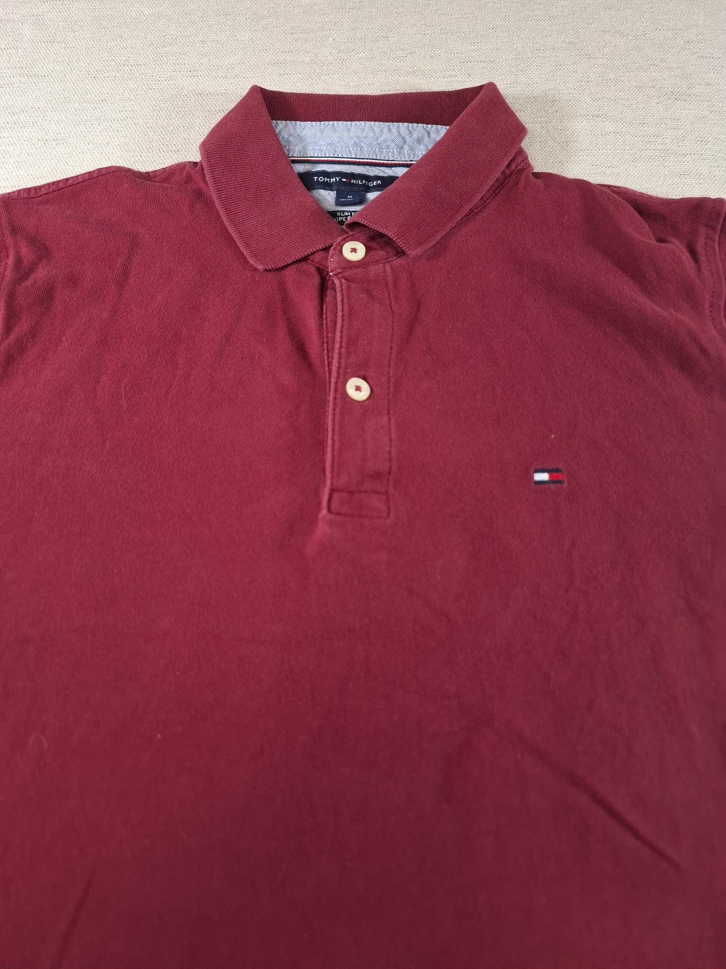 001345 Tommy Hilfiger Polo shirt size M Burgundy