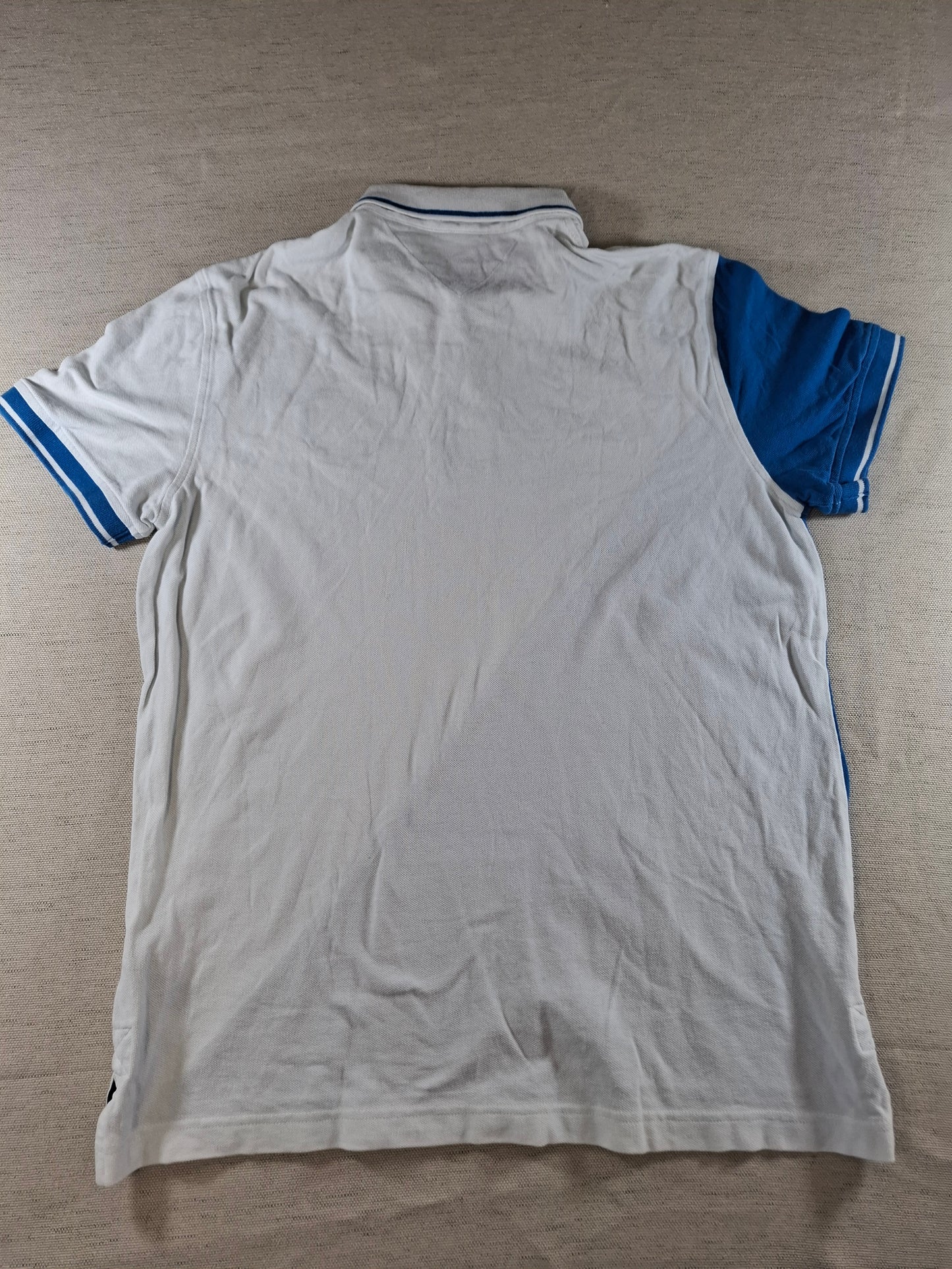 001346 Tommy Hilfiger Polo shirt size L Blue/ White diagonal