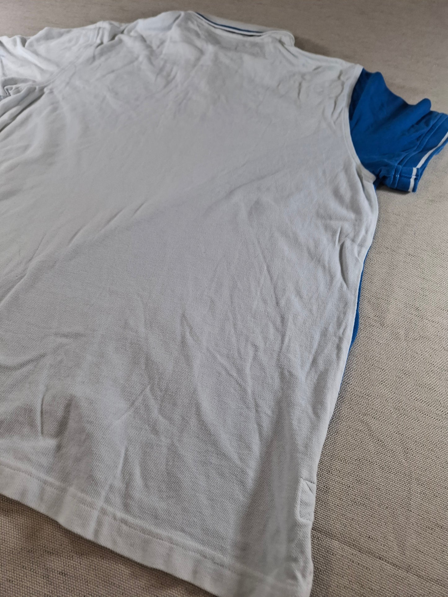 001346 Tommy Hilfiger Polo shirt size L Blue/ White diagonal