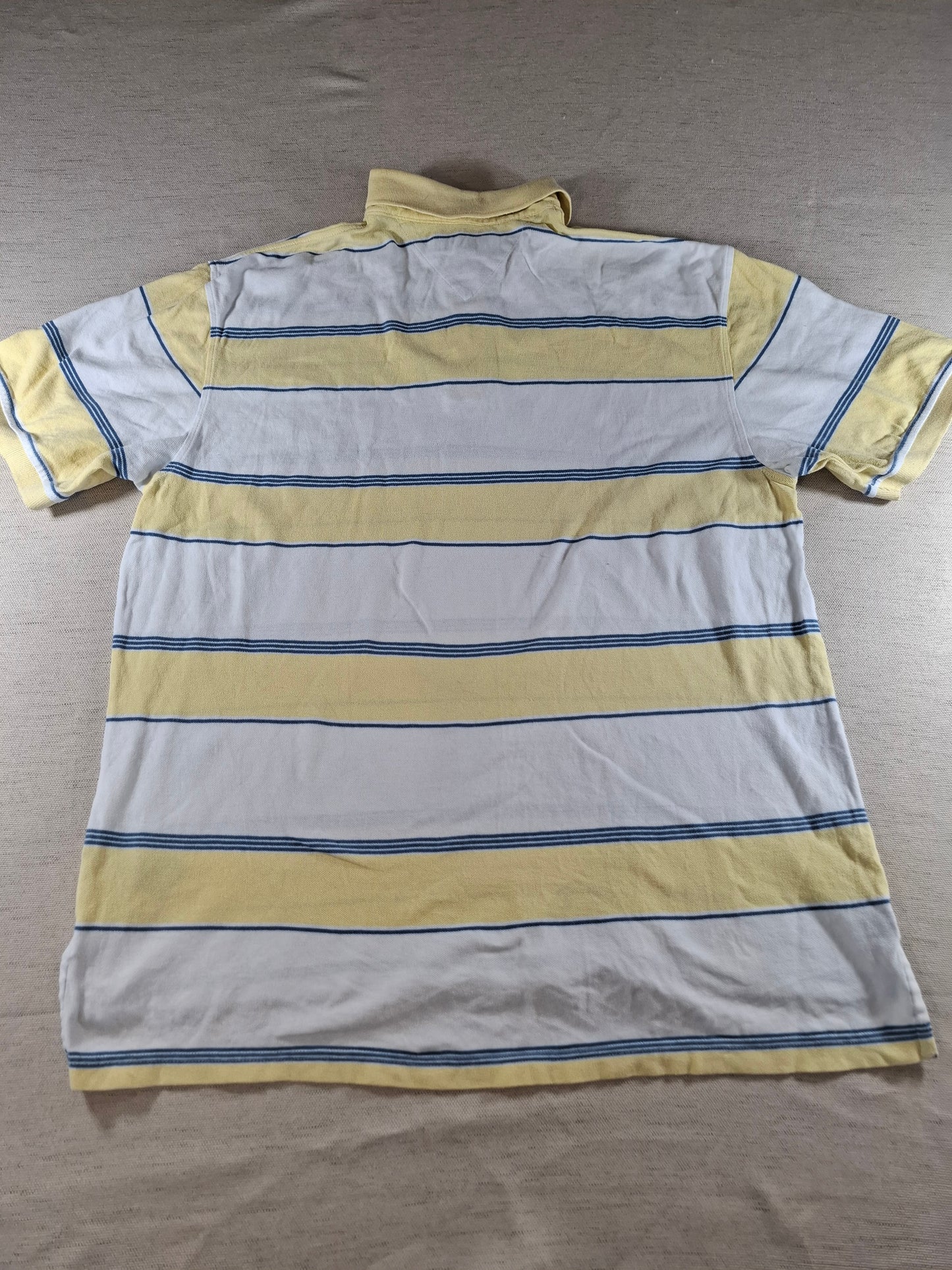 001348 Tommy Hilfiger Polo shirt size XL Yellow/ White/ Blue stripes