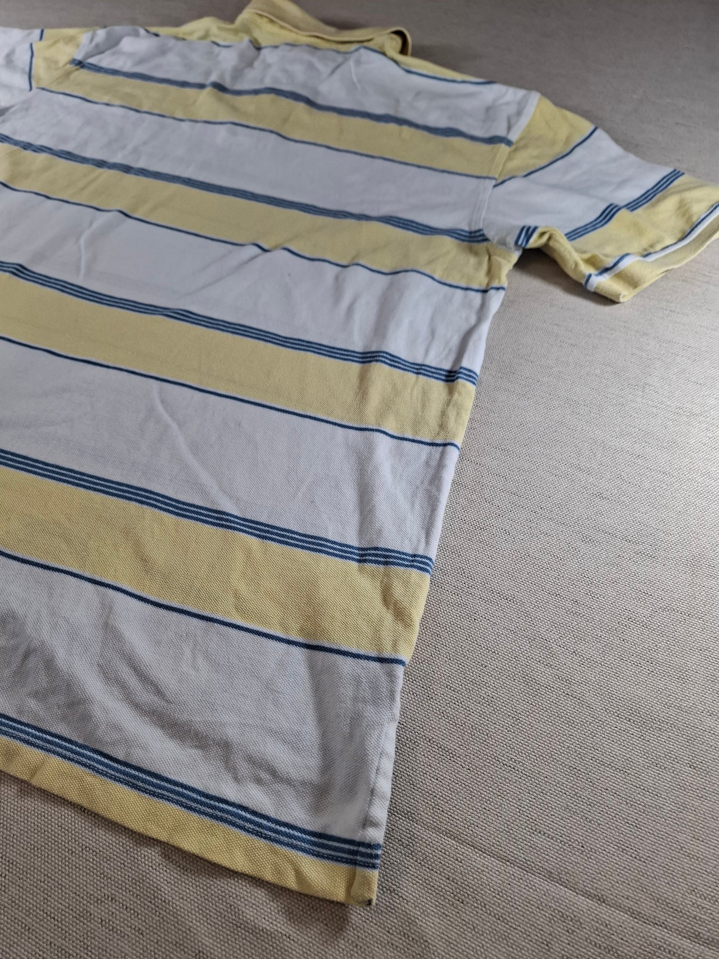 001348 Tommy Hilfiger Polo shirt size XL Yellow/ White/ Blue stripes