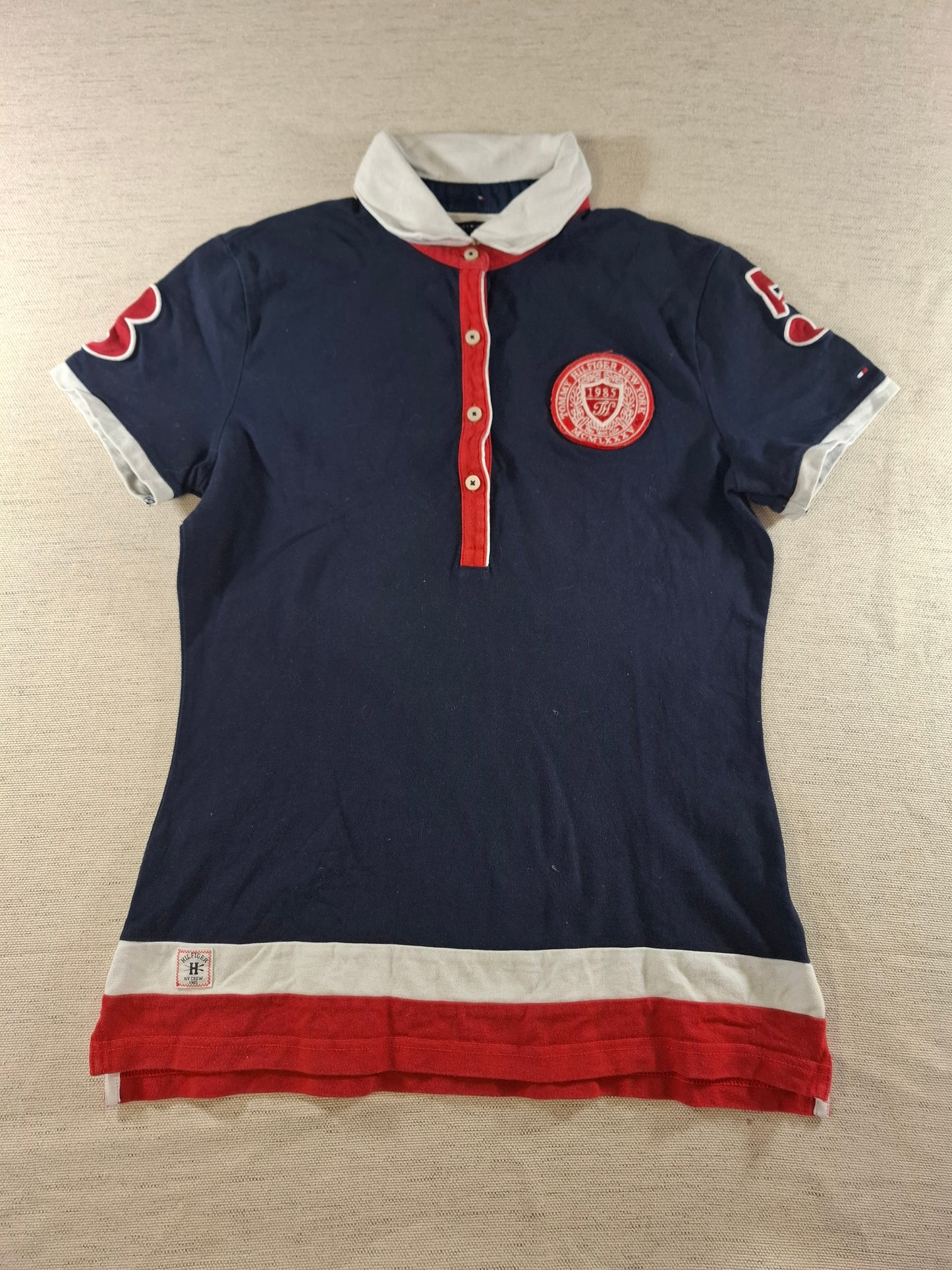 001350 Tommy Hilfiger Polo shirt size M Navy/ Red/ White