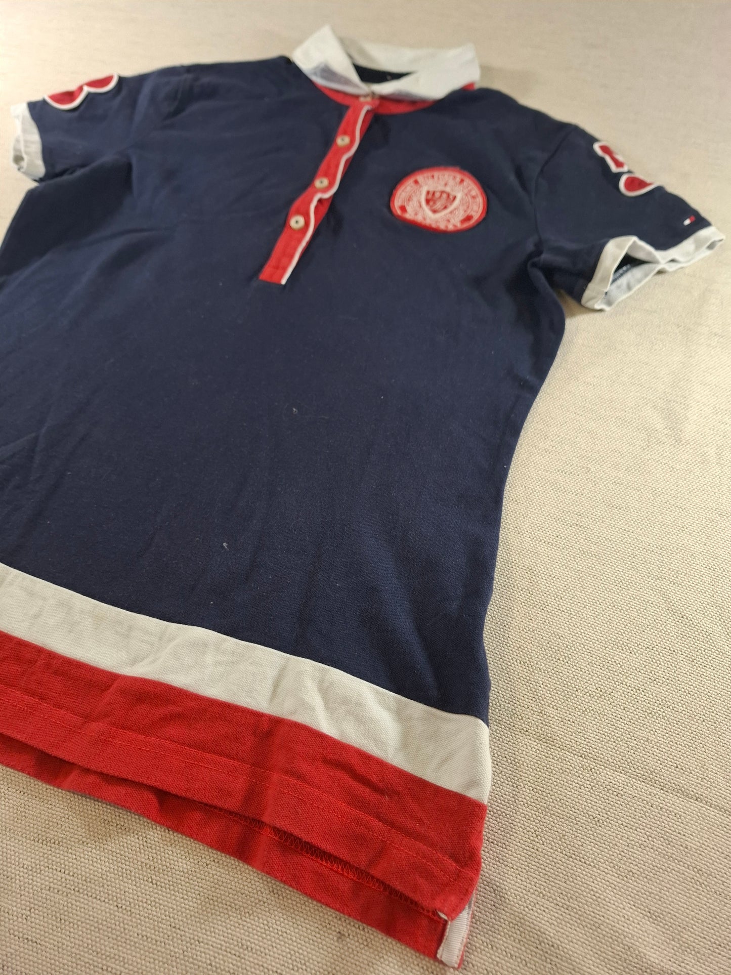001350 Tommy Hilfiger Polo shirt size M Navy/ Red/ White