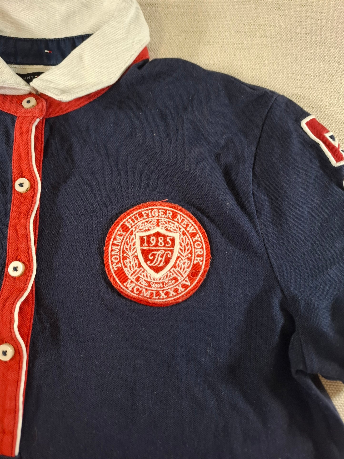 001350 Tommy Hilfiger Polo shirt size M Navy/ Red/ White