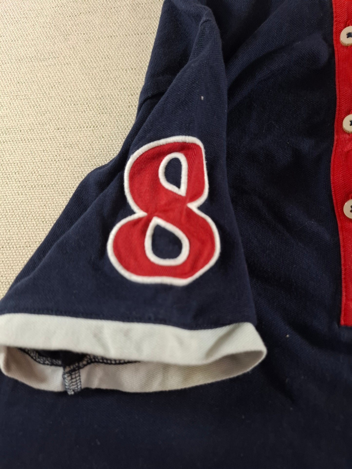 001350 Tommy Hilfiger Polo shirt size M Navy/ Red/ White