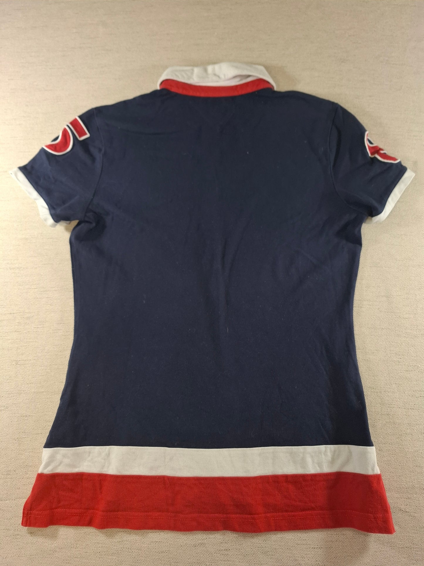 001350 Tommy Hilfiger Polo shirt size M Navy/ Red/ White